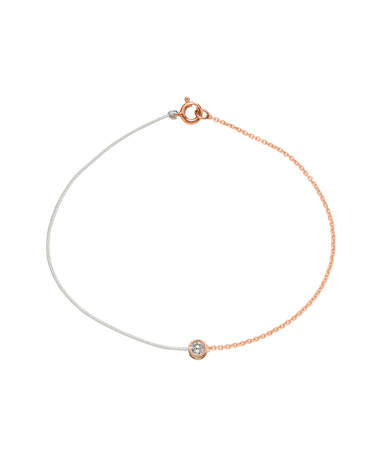 The Half Chain String of Love - 14K Rose Gold Bracelet 14K Solid Gold Pearl Large: 0.1ct Large 7 Inches