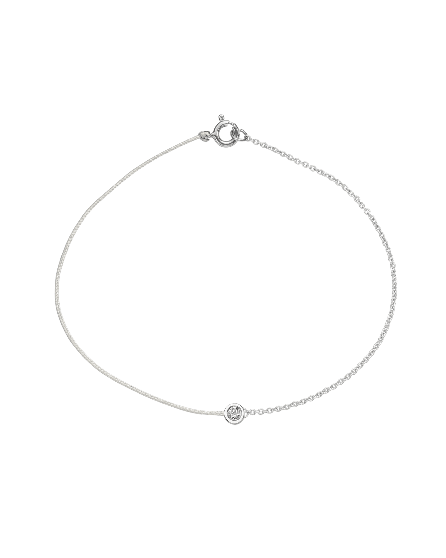 The Half Chain String of Love - 14K White Gold Bracelet 14K Solid Gold Pearl Medium: 0.04ct Small 6 Inches