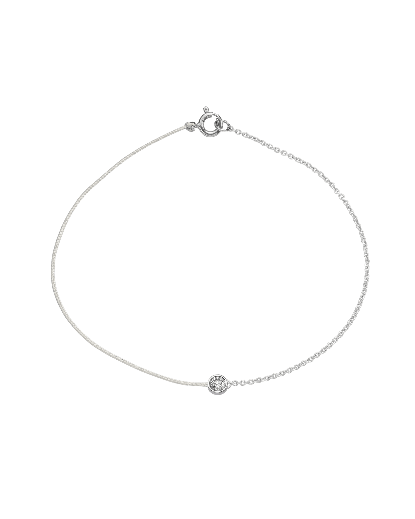 The Half Chain String of Love - 14K White Gold Bracelet 14K Solid Gold Pearl Large: 0.1ct Small 6 Inches