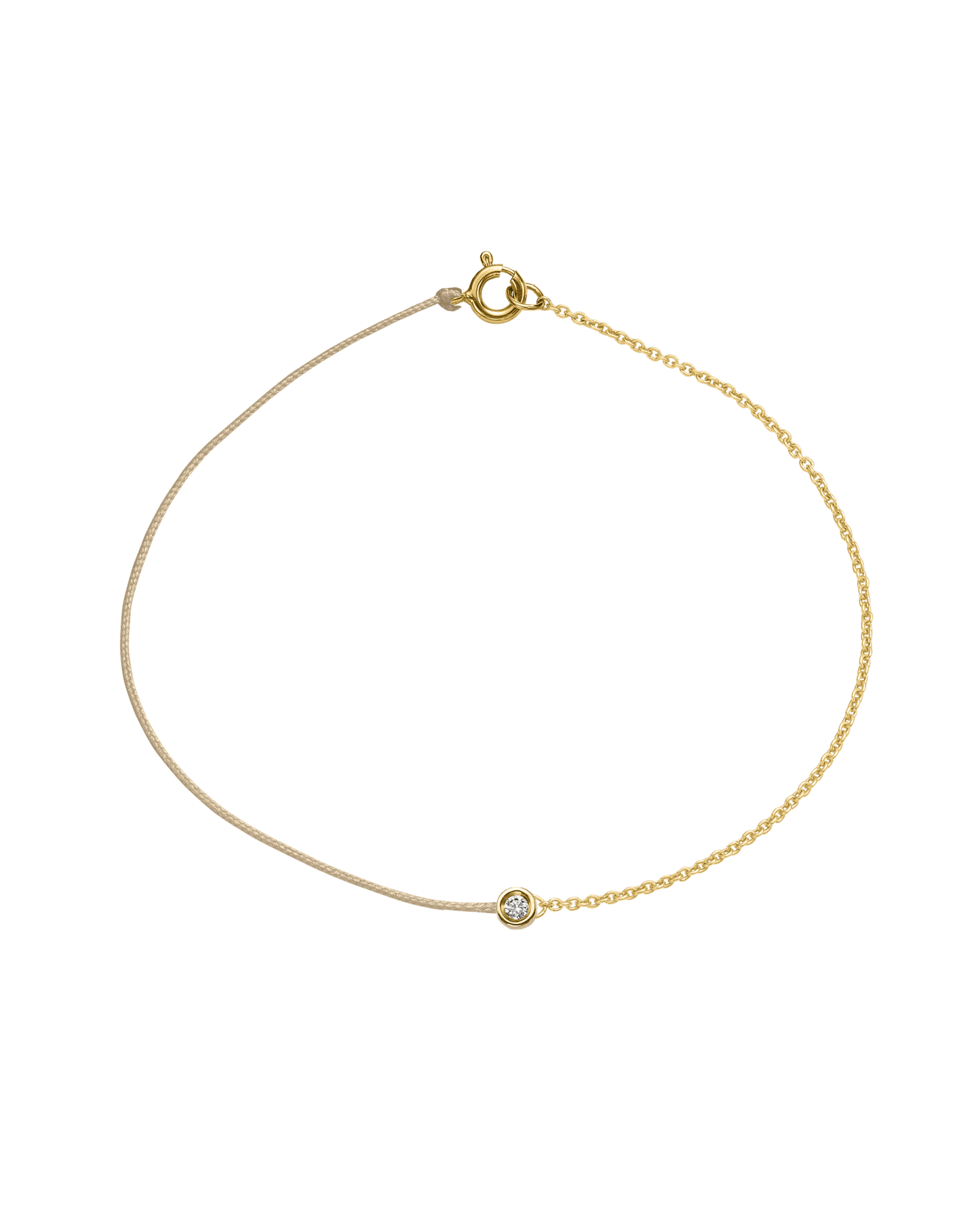 The Half Chain String of Love - 14K Yellow Gold Bracelet 14K Solid Gold Beige Small: 0.03ct Small 6 Inches