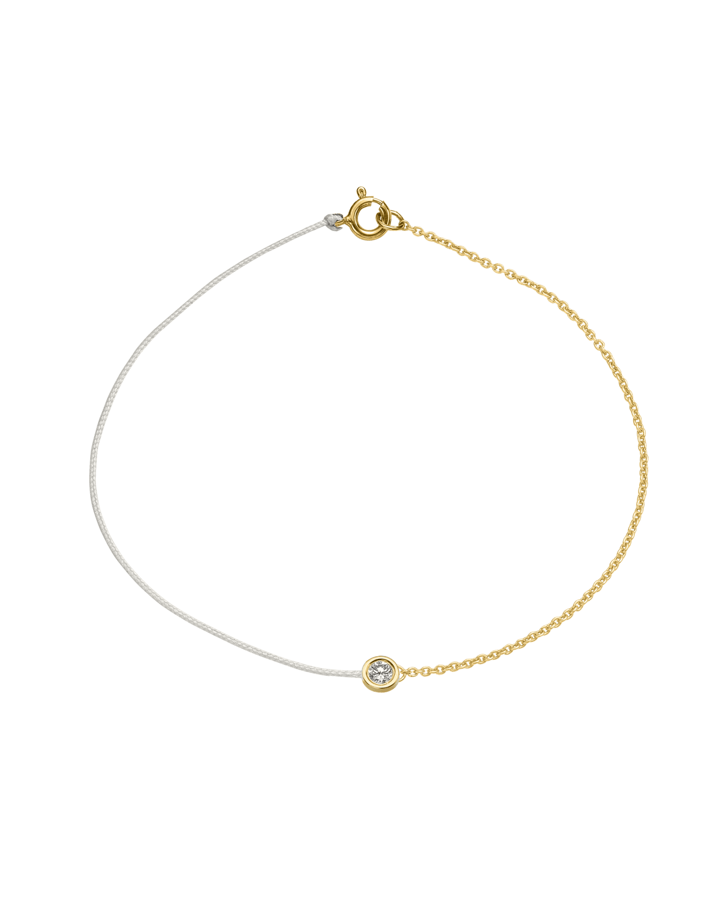 The Half Chain String of Love - 14K Yellow Gold Bracelet 14K Solid Gold Pearl Large: 0.1ct Small 6 Inches