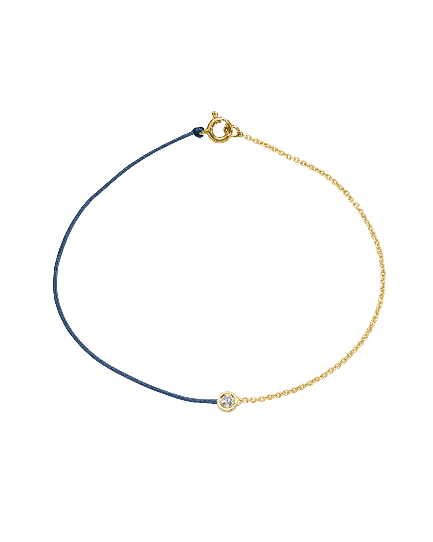 The Half Chain String of Love - 14K Yellow Gold Bracelet 14K Solid Gold Indigo Medium: 0.04ct Small 6 Inches