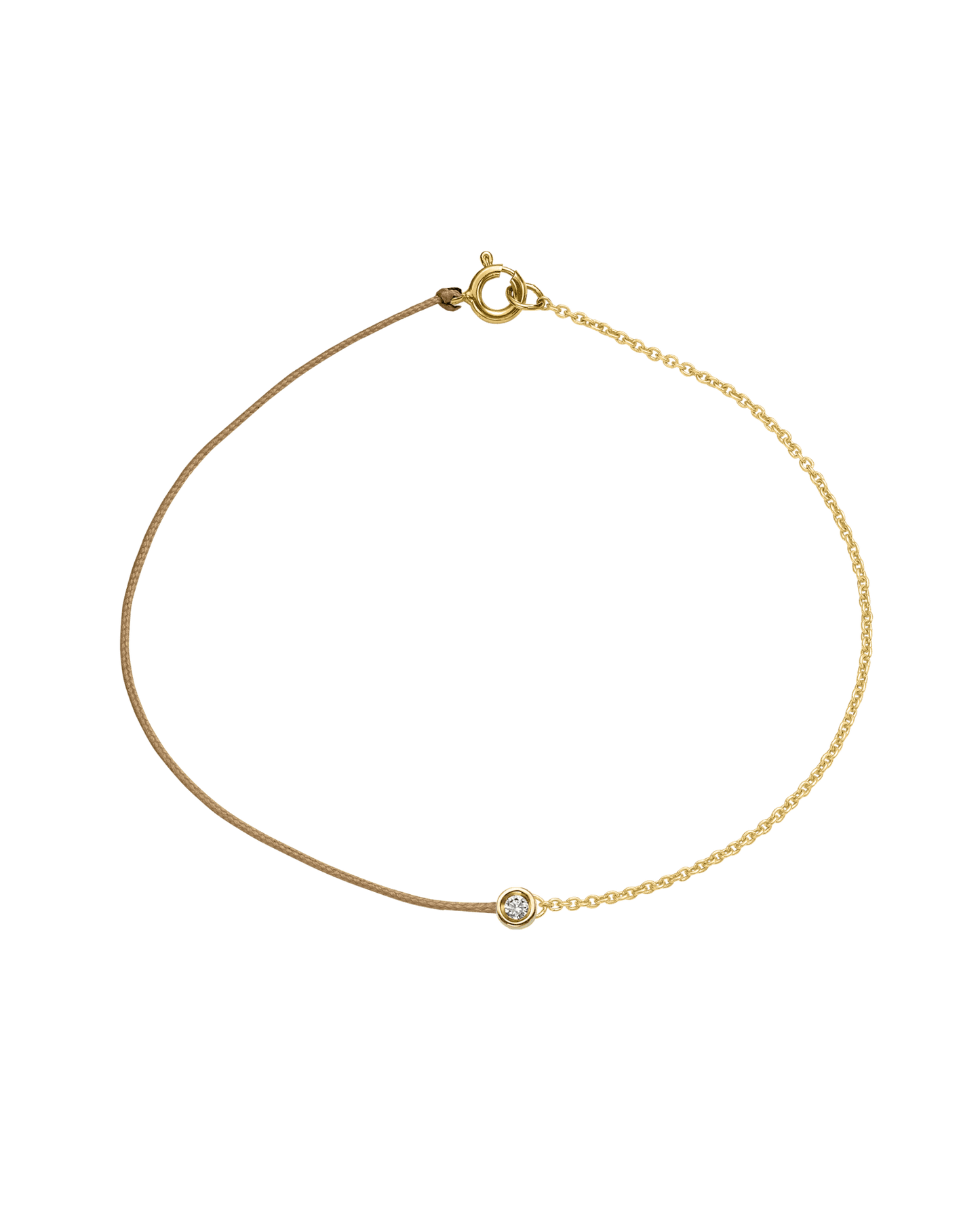 The Half Chain String of Love - 14K Yellow Gold Bracelet 14K Solid Gold Camel Small: 0.03ct Small 6 Inches