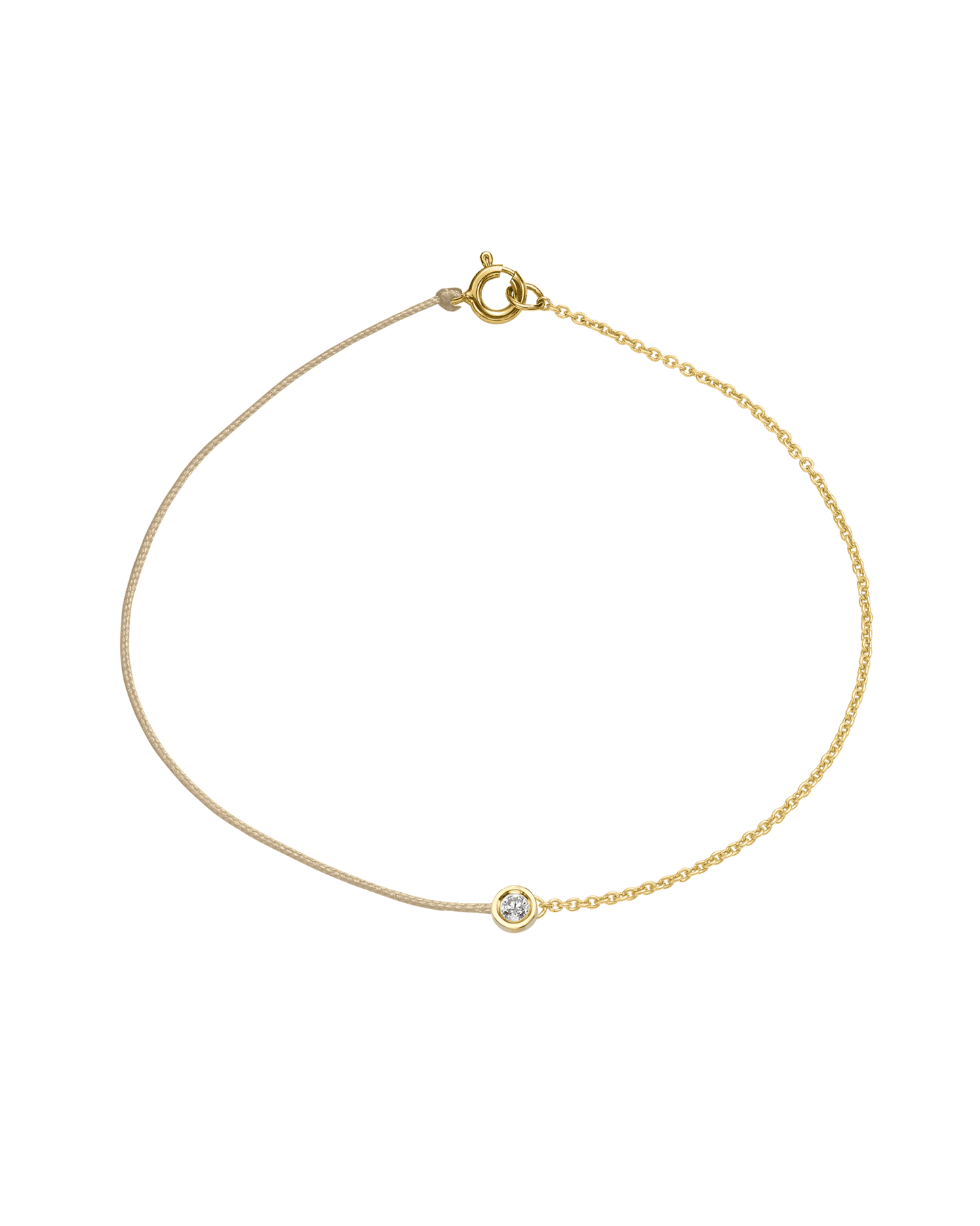 The Half Chain String of Love - 14K Yellow Gold Bracelet 14K Solid Gold Beige Medium: 0.04ct Small 6 Inches