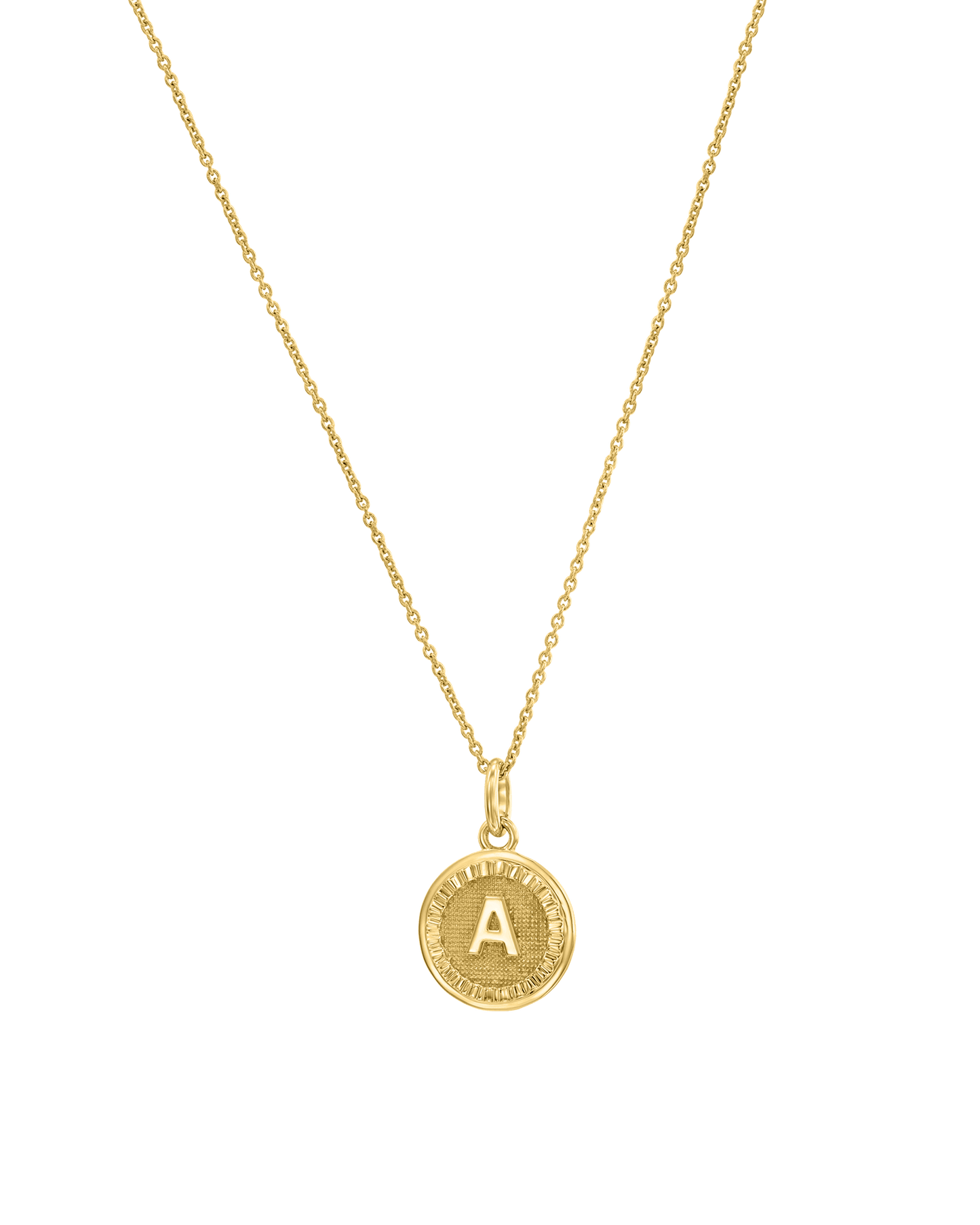 Initial Round Medallion - 18K Gold Vermeil Necklaces magal-dev 16"