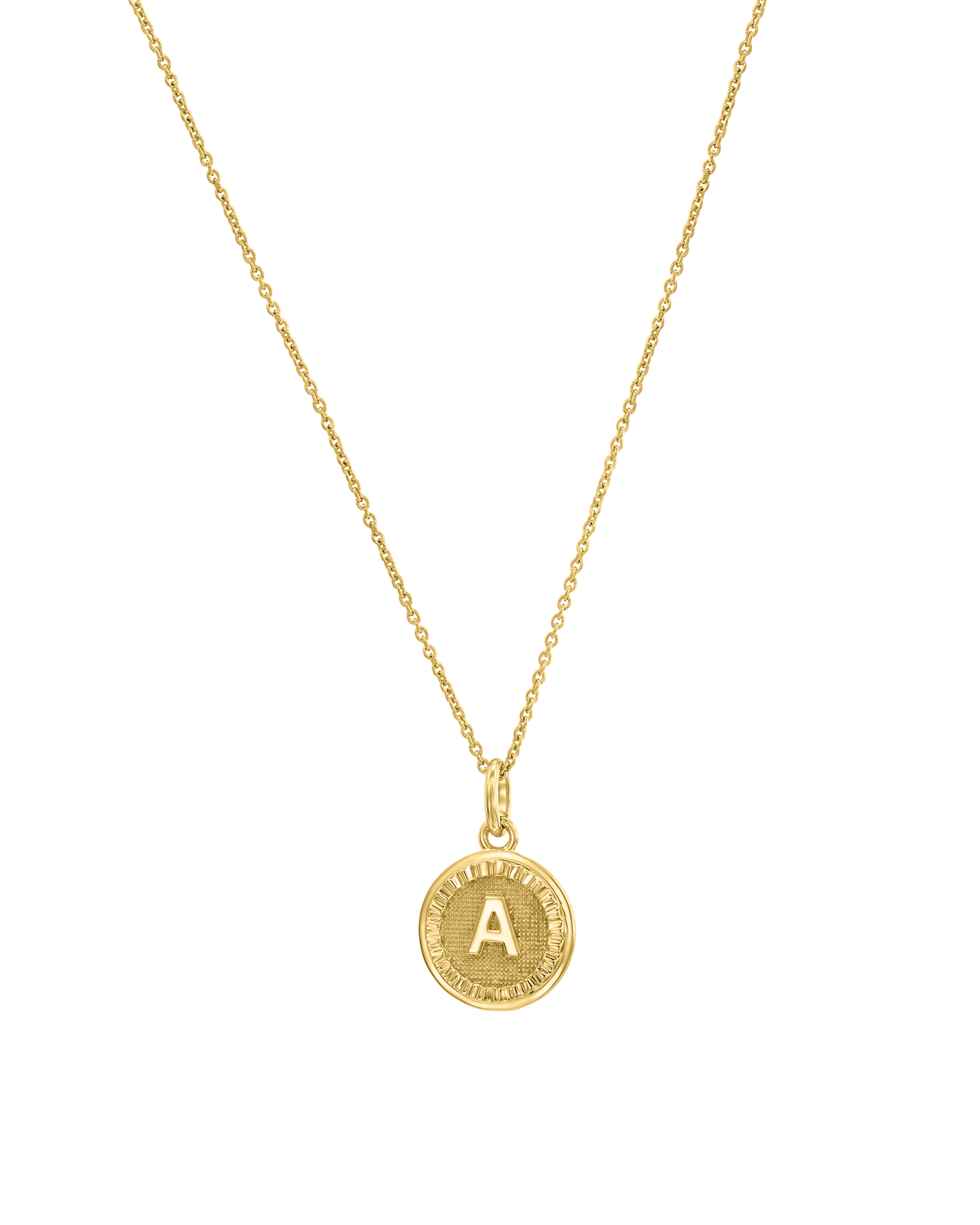 Initial Round Medallion - 18K Gold Vermeil Necklaces magal-dev 16"