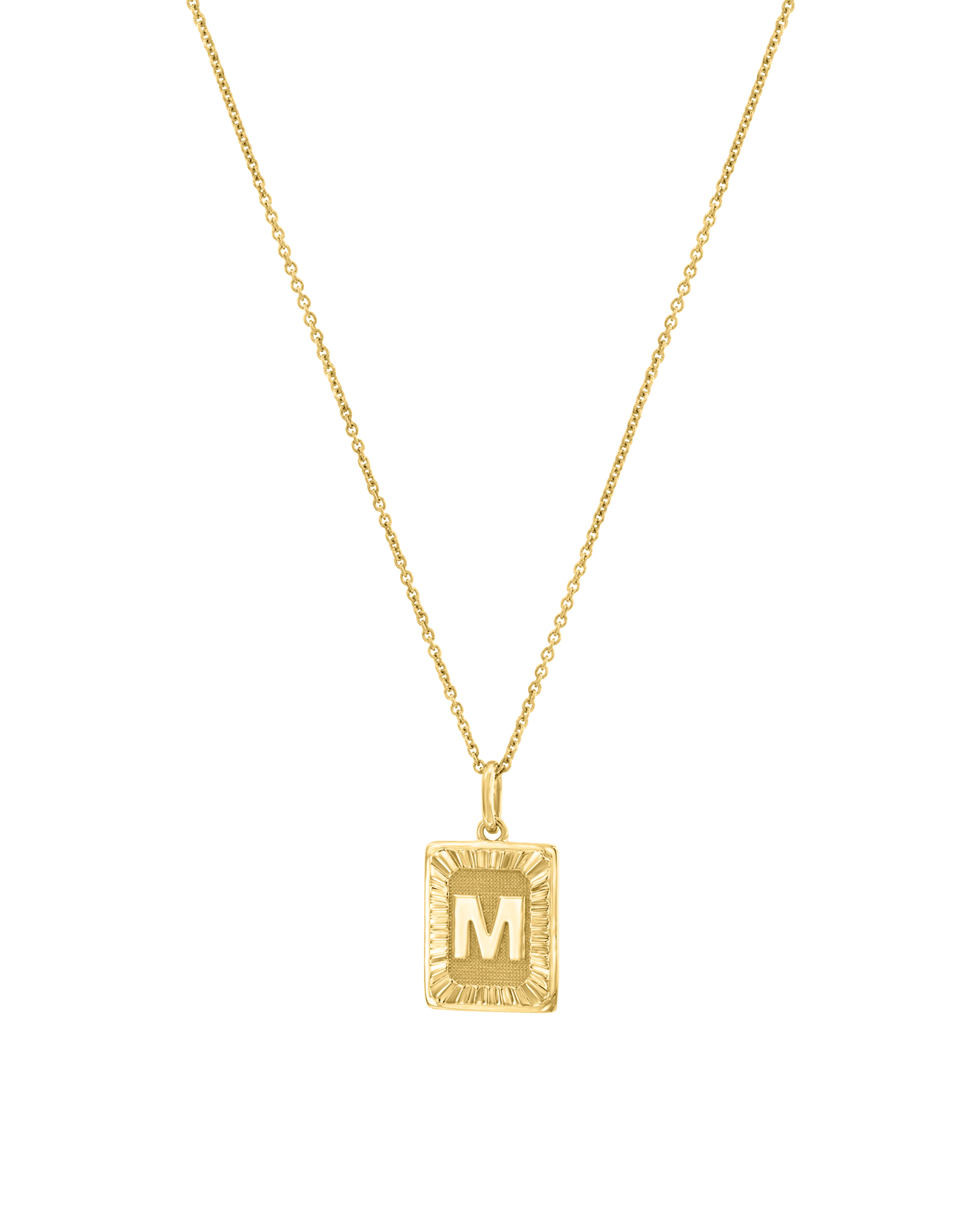 Initial Rectangle Medallion - 18K Gold Vermeil Necklaces magal-dev 16"