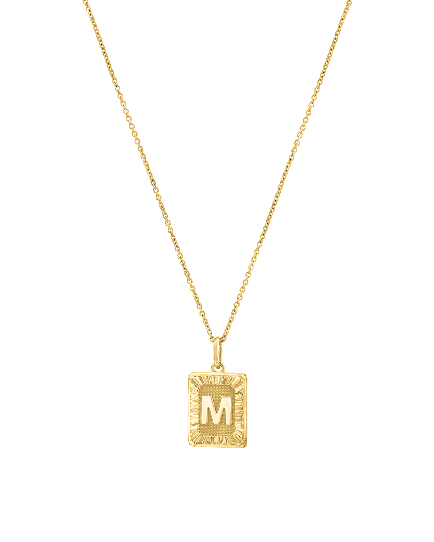 Initial Rectangle Medallion - 18K Rose Vermeil Necklaces magal-dev