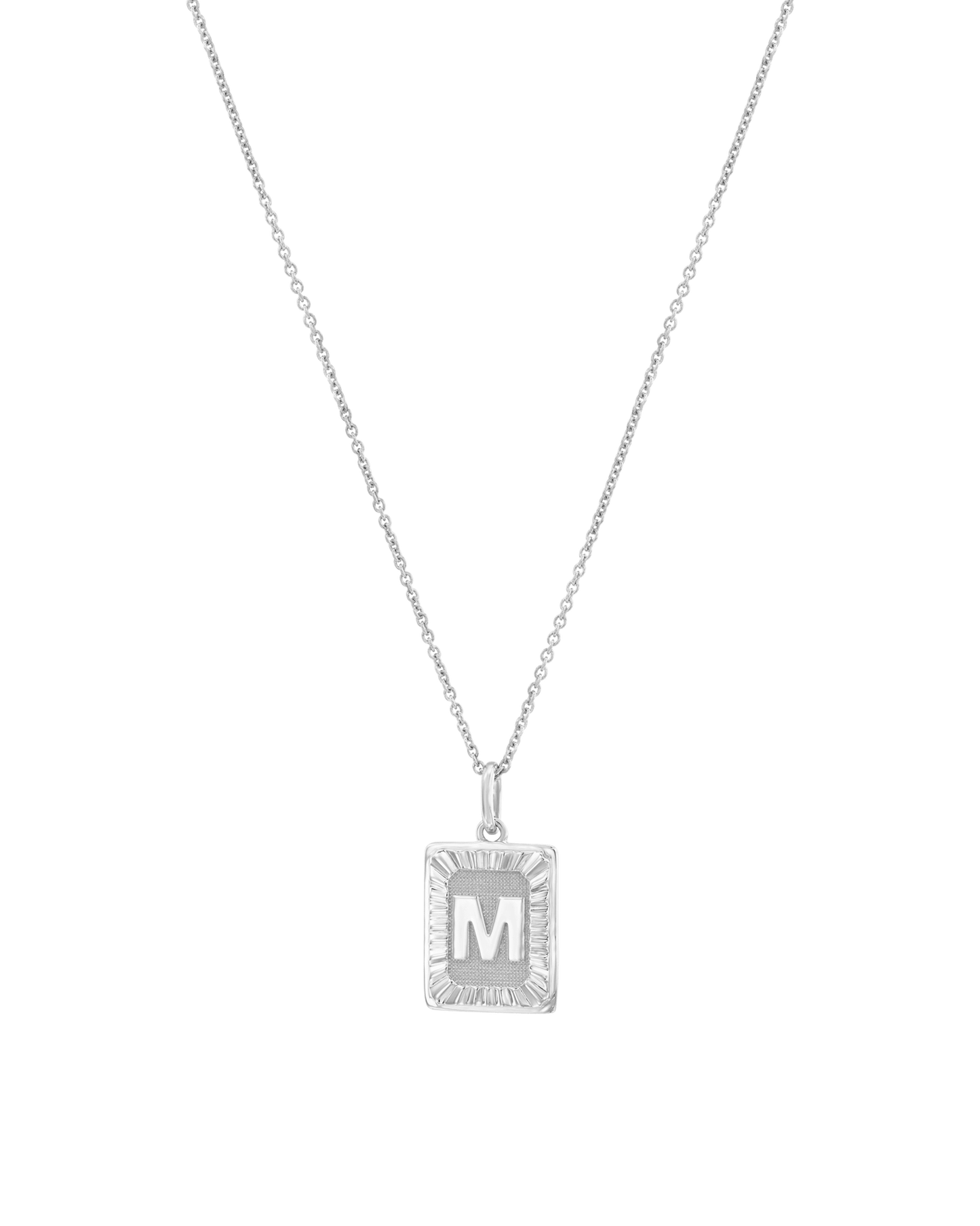 Initial Rectangle Medallion - 18K Gold Vermeil Necklaces magal-dev