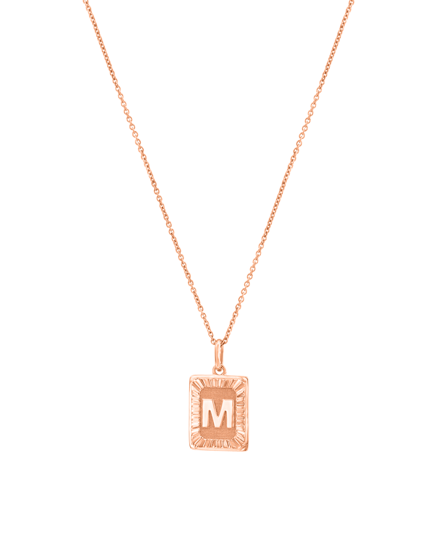 Initial Rectangle Medallion - 18K Gold Vermeil Necklaces magal-dev