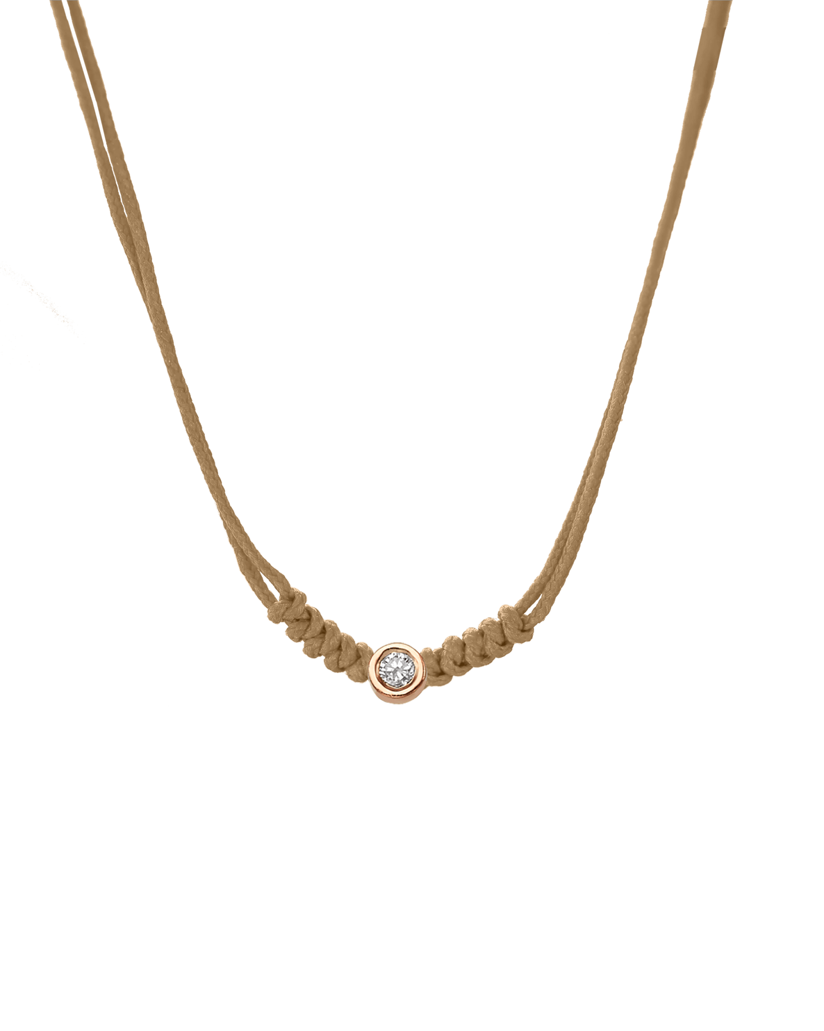 The String of Love Necklace - 14K Rose Gold Necklaces 14K Solid Gold Camel Medium: 0.04ct