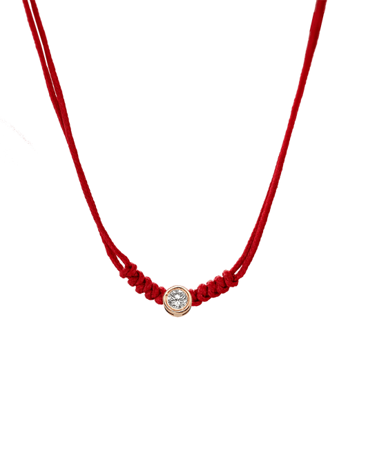 The String of Love Necklace - 14K Rose Gold Necklaces 14K Solid Gold Red Large: 0.1ct