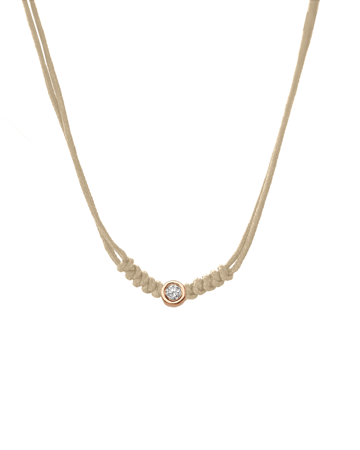 The String of Love Necklace - 14K Rose Gold Necklaces 14K Solid Gold Beige Large: 0.1ct