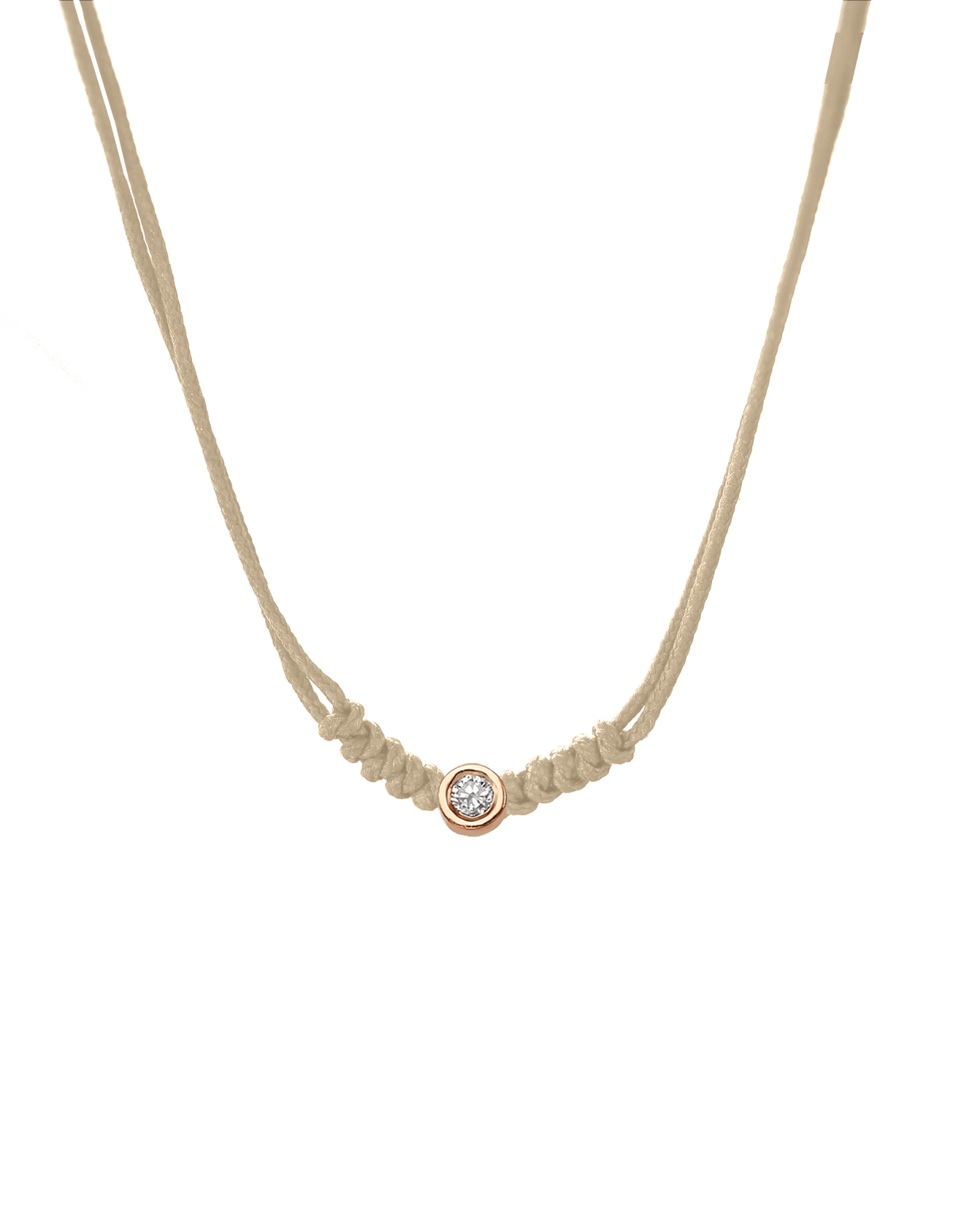 The String of Love Necklace - 14K Rose Gold Necklaces 14K Solid Gold Beige Large: 0.1ct