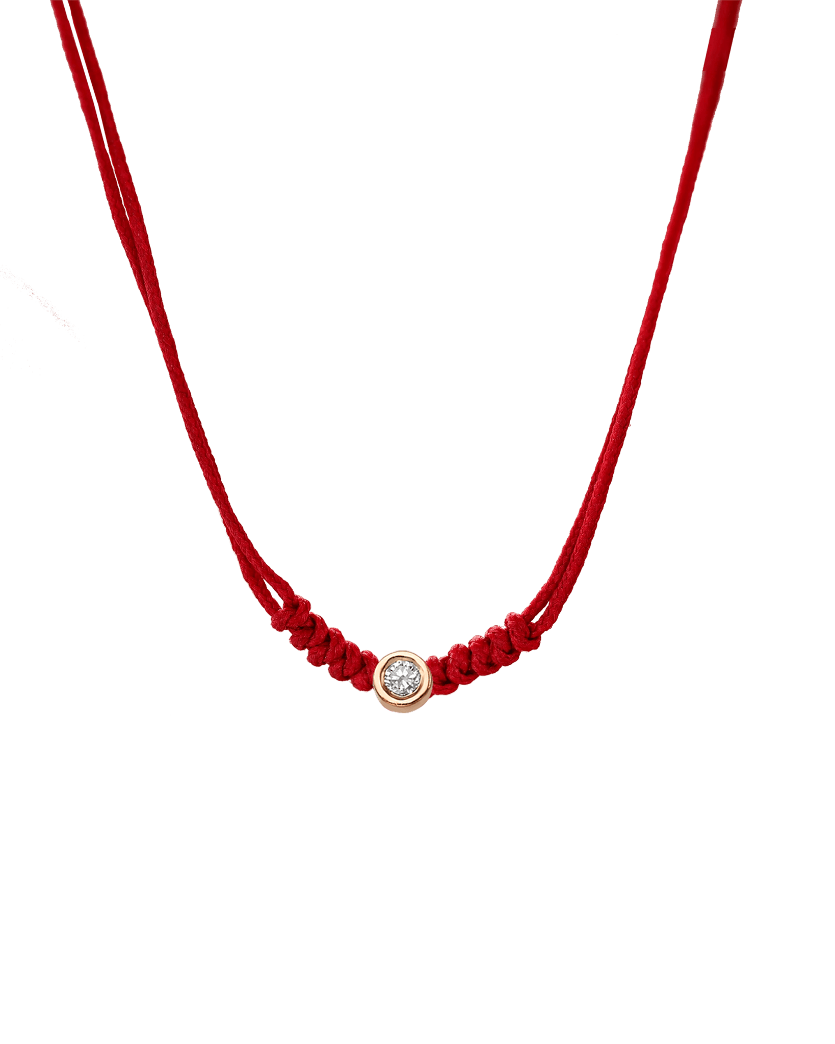 The String of Love Necklace - 14K Rose Gold Necklaces 14K Solid Gold Red Medium: 0.04ct