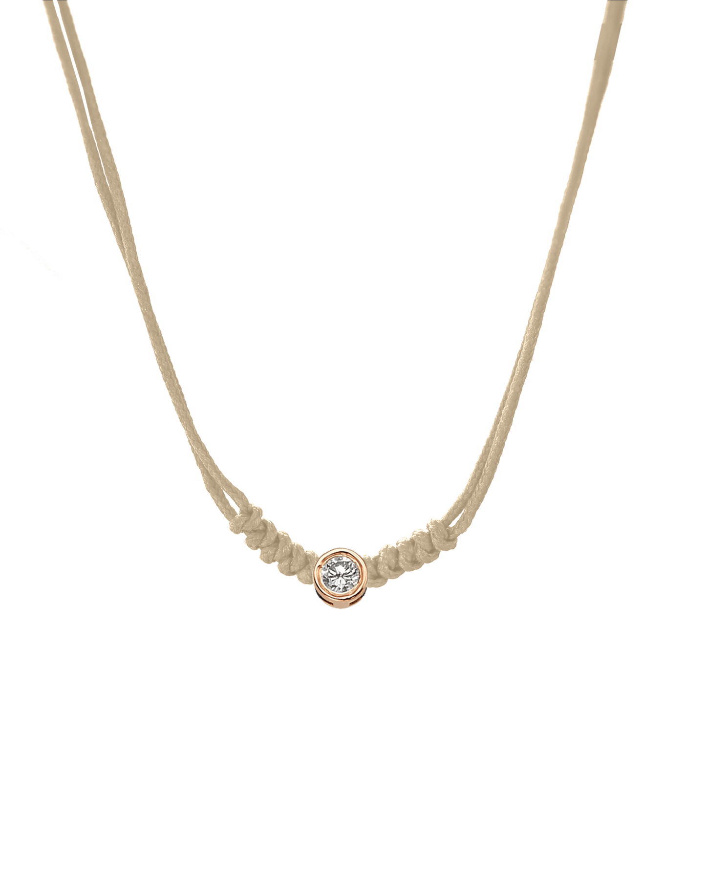 The String of Love Necklace - 14K Rose Gold Necklaces 14K Solid Gold Beige Medium: 0.04ct