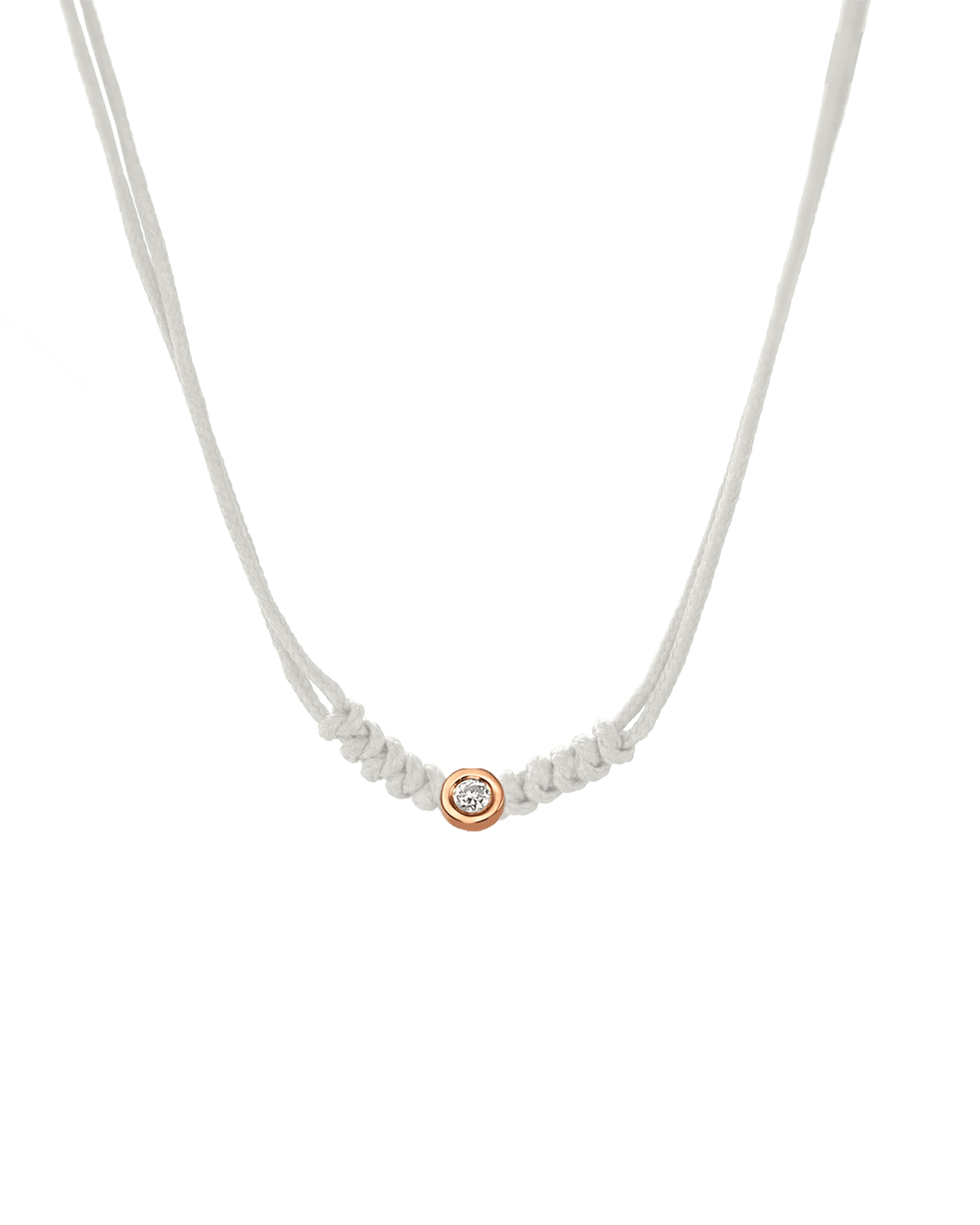 The String of Love Necklace - 14K Rose Gold Necklaces 14K Solid Gold Pearl Small: 0.03ct