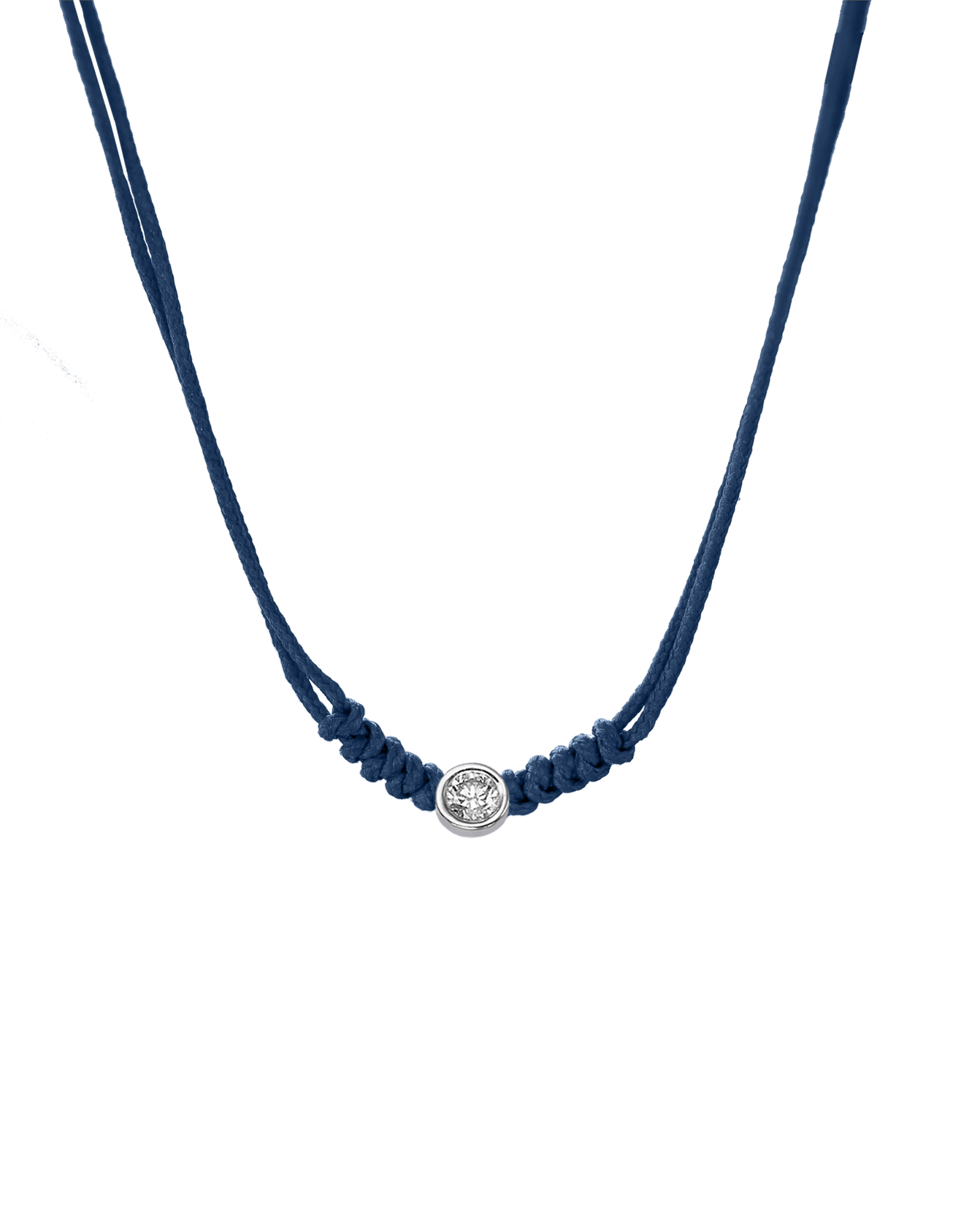 The String of Love Necklace - 14K White Gold Necklaces 14K Solid Gold Indigo Large: 0.1ct