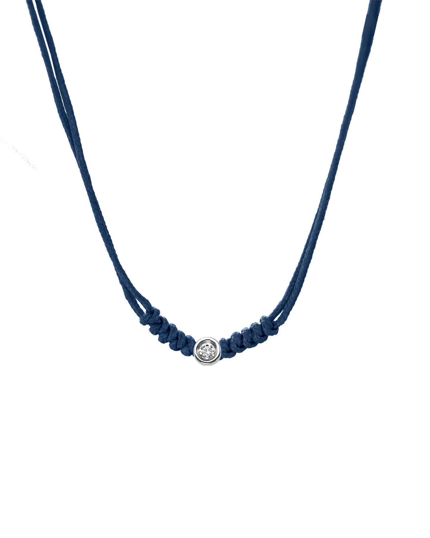 The String of Love Necklace - 14K White Gold Necklaces 14K Solid Gold Indigo Small: 0.03ct
