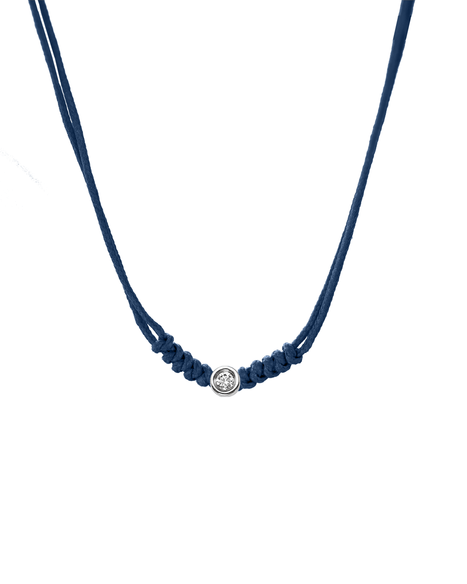The String of Love Necklace - 14K White Gold Necklaces 14K Solid Gold Indigo Small: 0.03ct