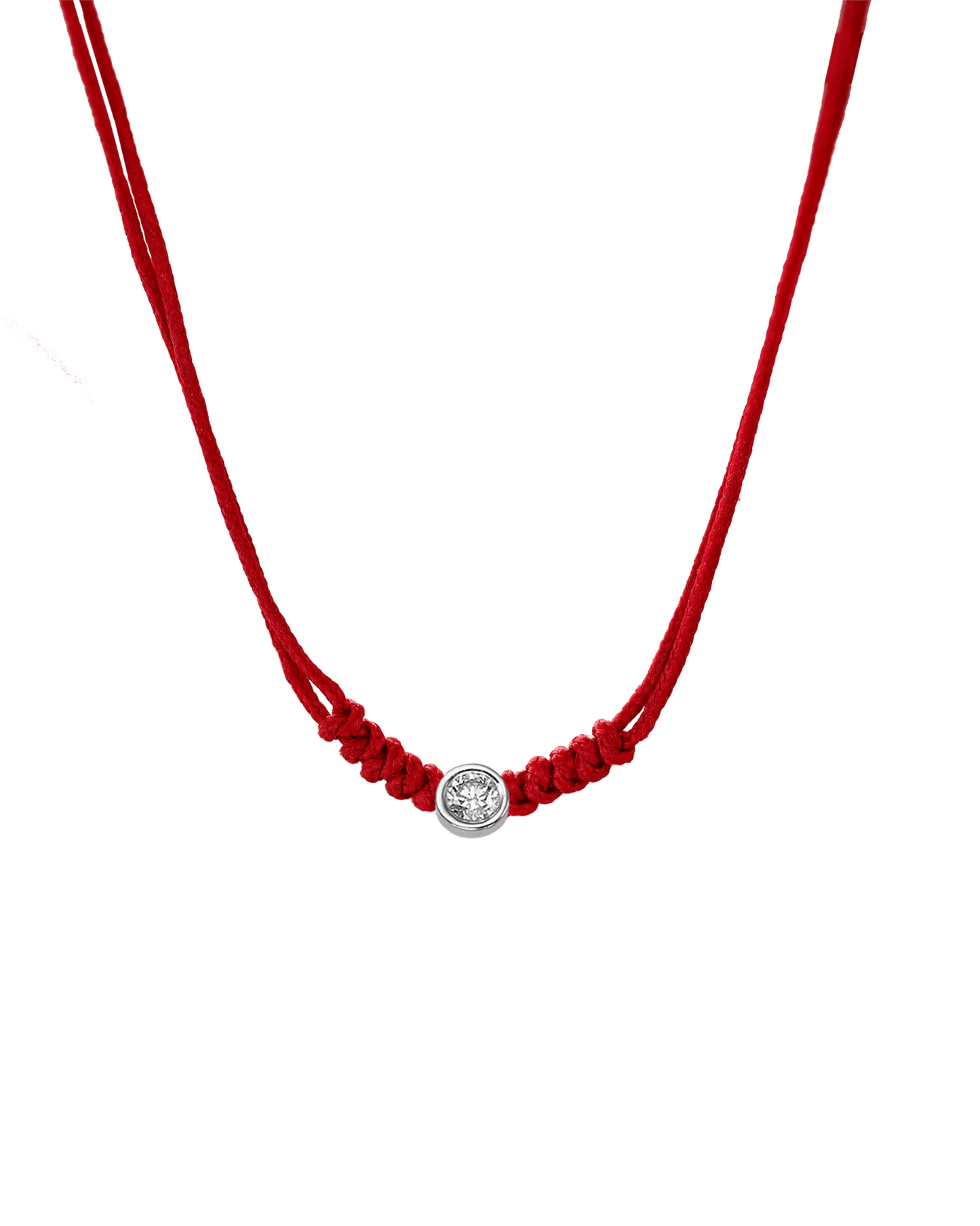 The String of Love Necklace - 14K White Gold Necklaces 14K Solid Gold Red Large: 0.1ct
