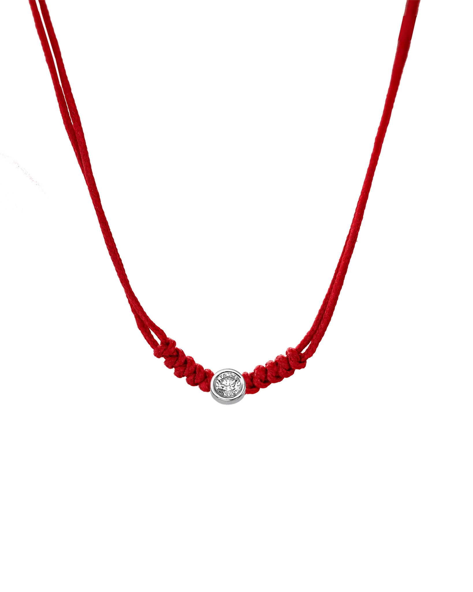 The String of Love Necklace - 14K White Gold Necklaces 14K Solid Gold Red Large: 0.1ct