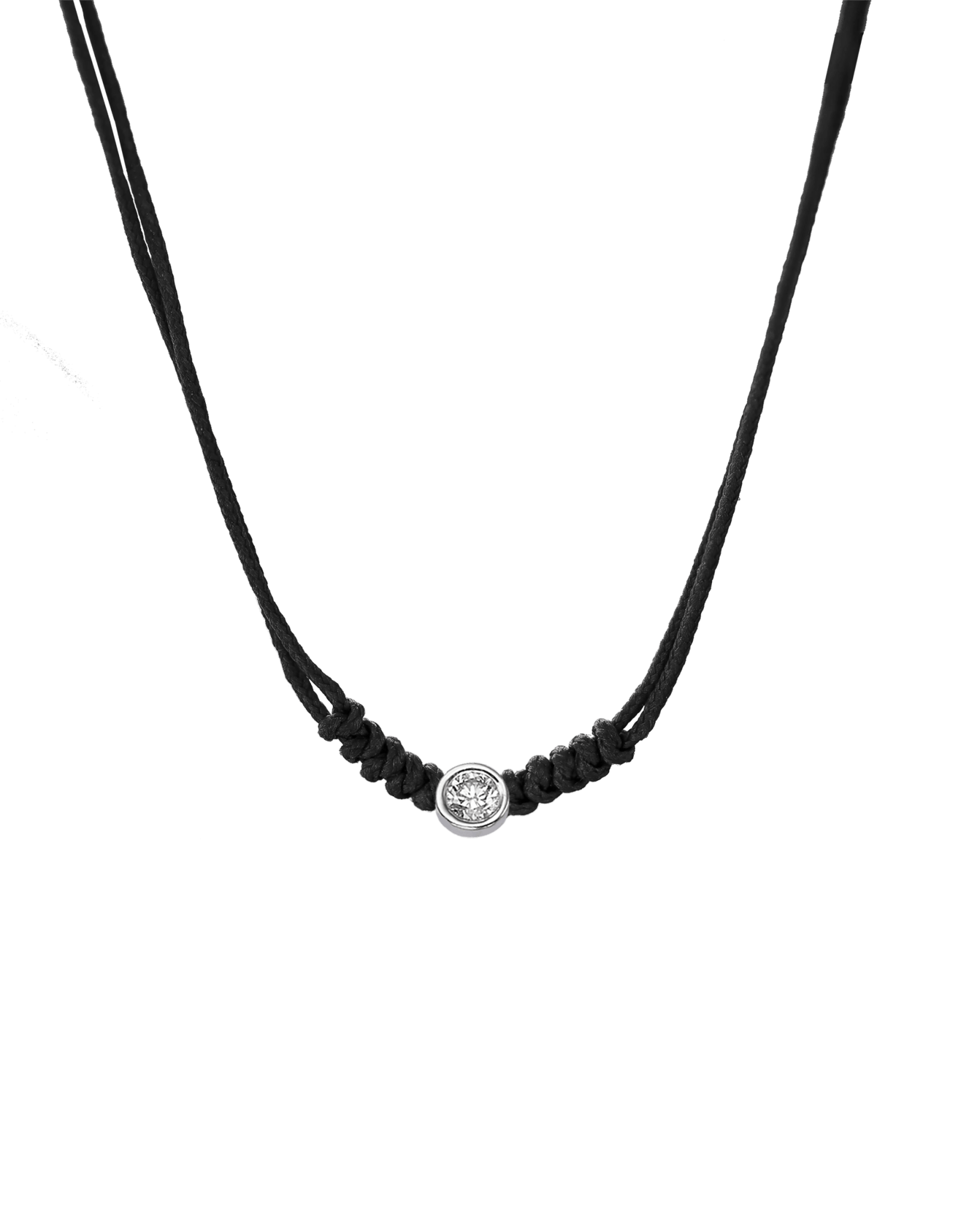 The String of Love Necklace - 14K White Gold Necklaces 14K Solid Gold Black Large: 0.1ct