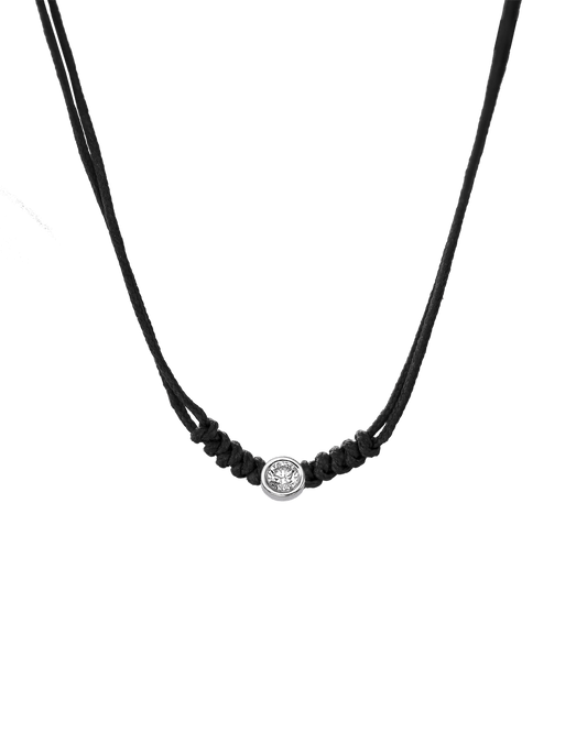 The String of Love Necklace - 14K White Gold Necklaces 14K Solid Gold Black Large: 0.1ct