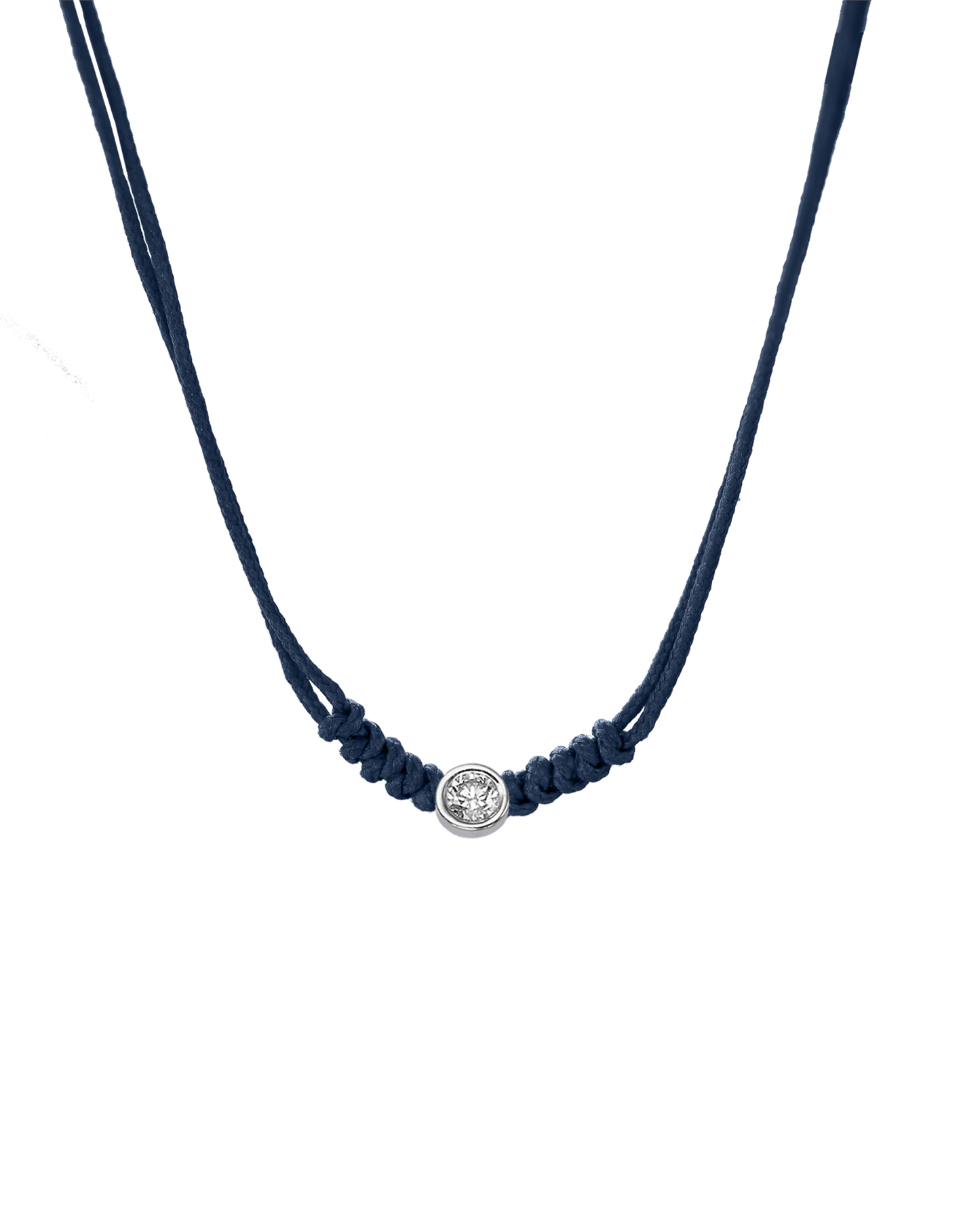 The String of Love Necklace - 14K White Gold Necklaces 14K Solid Gold Navy Blue Large: 0.1ct