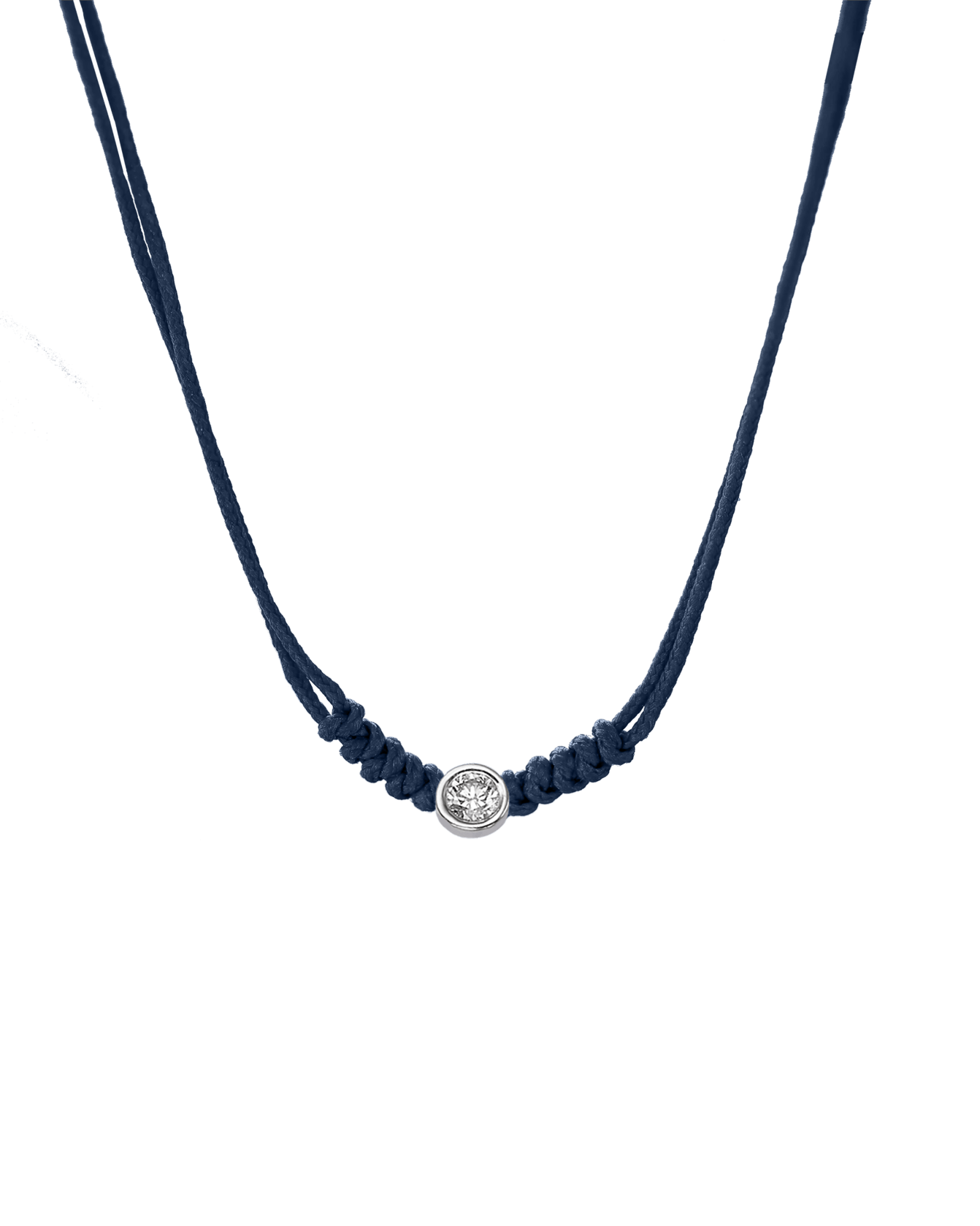 The String of Love Necklace - 14K White Gold Necklaces 14K Solid Gold Navy Blue Large: 0.1ct