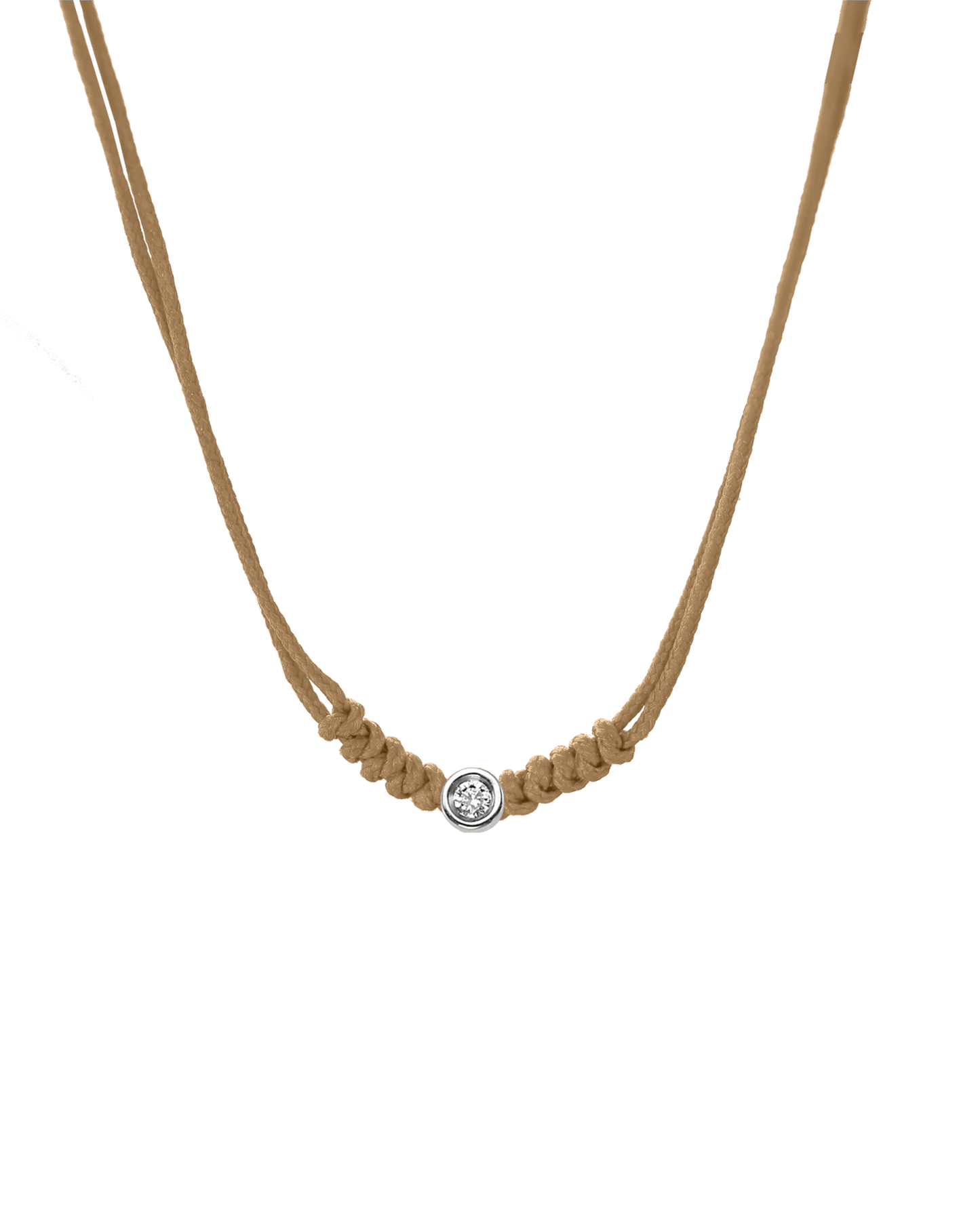 The String of Love Necklace - 14K White Gold Necklaces 14K Solid Gold Camel Small: 0.03ct