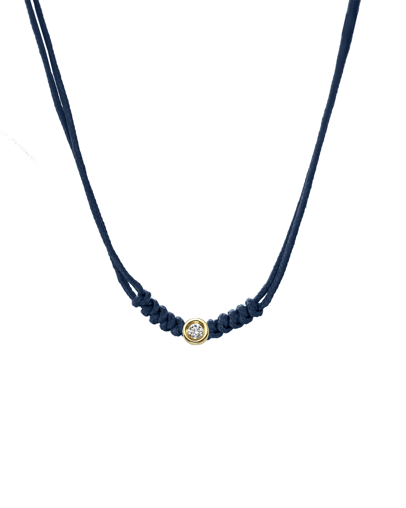 The String of Love Necklace - 14K Yellow Gold Necklaces 14K Solid Gold Navy Blue Small: 0.03ct