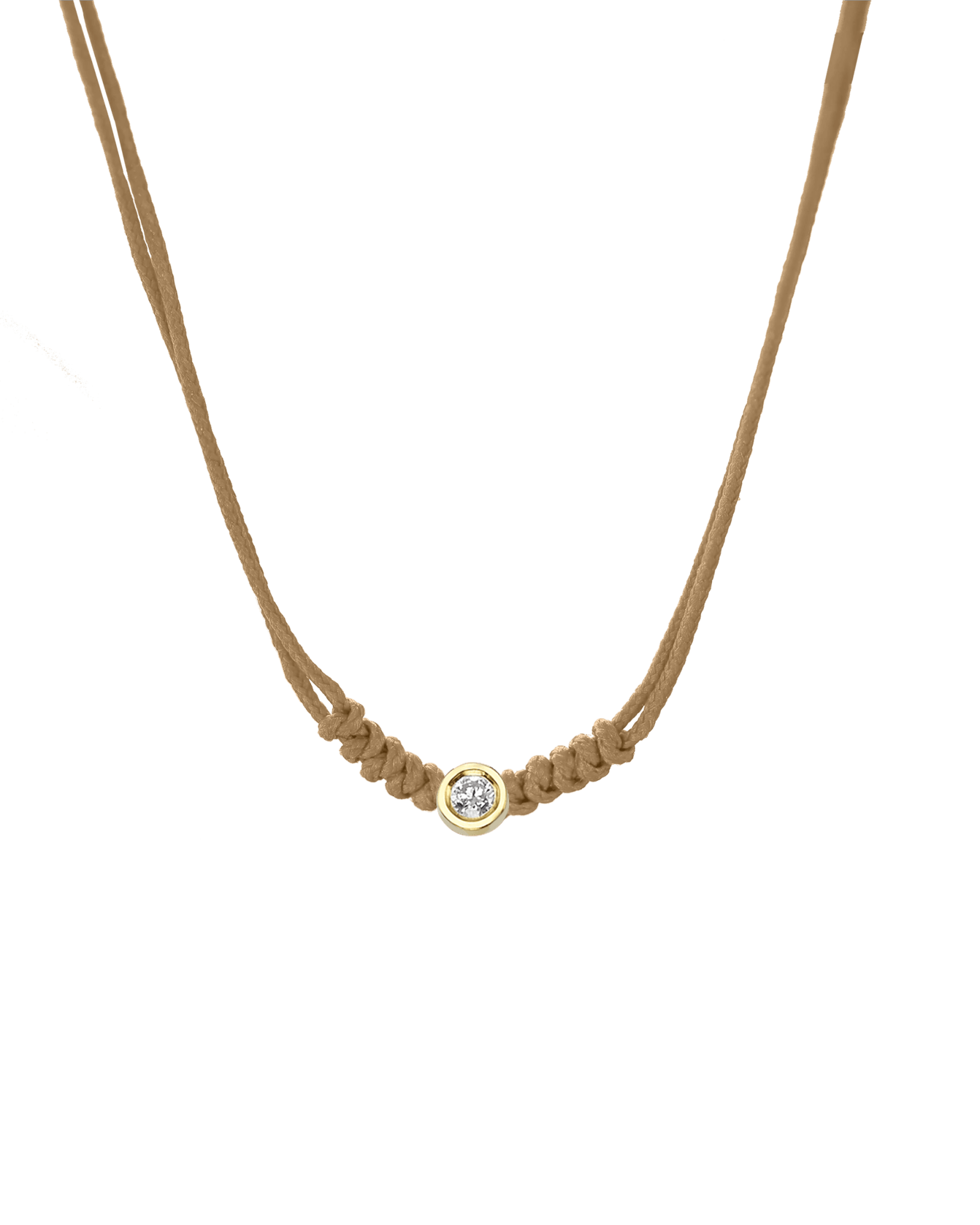 The String of Love Necklace - 14K Yellow Gold Necklaces 14K Solid Gold Camel Medium: 0.04ct