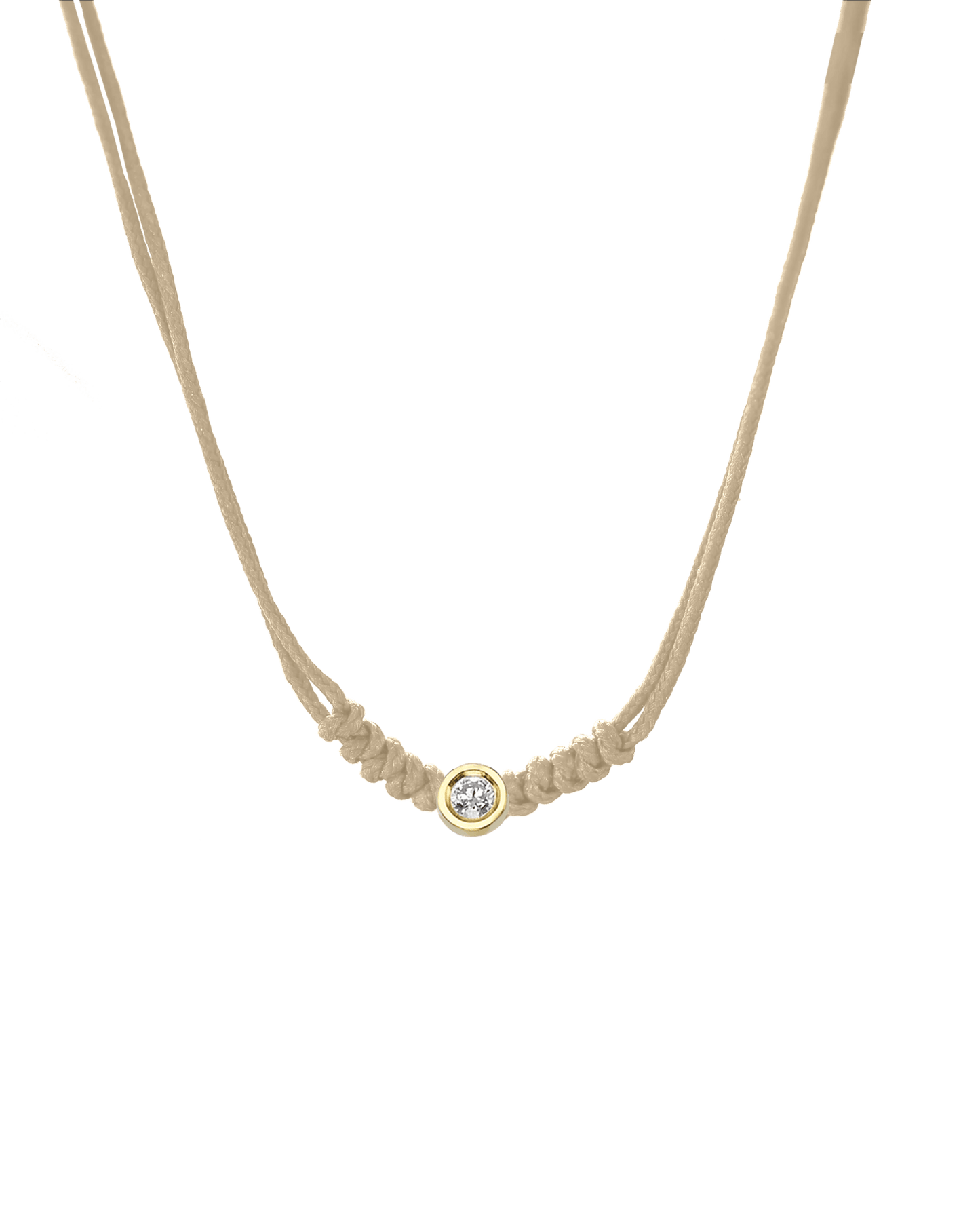 The String of Love Necklace - 14K Yellow Gold Necklaces 14K Solid Gold Beige Medium: 0.04ct