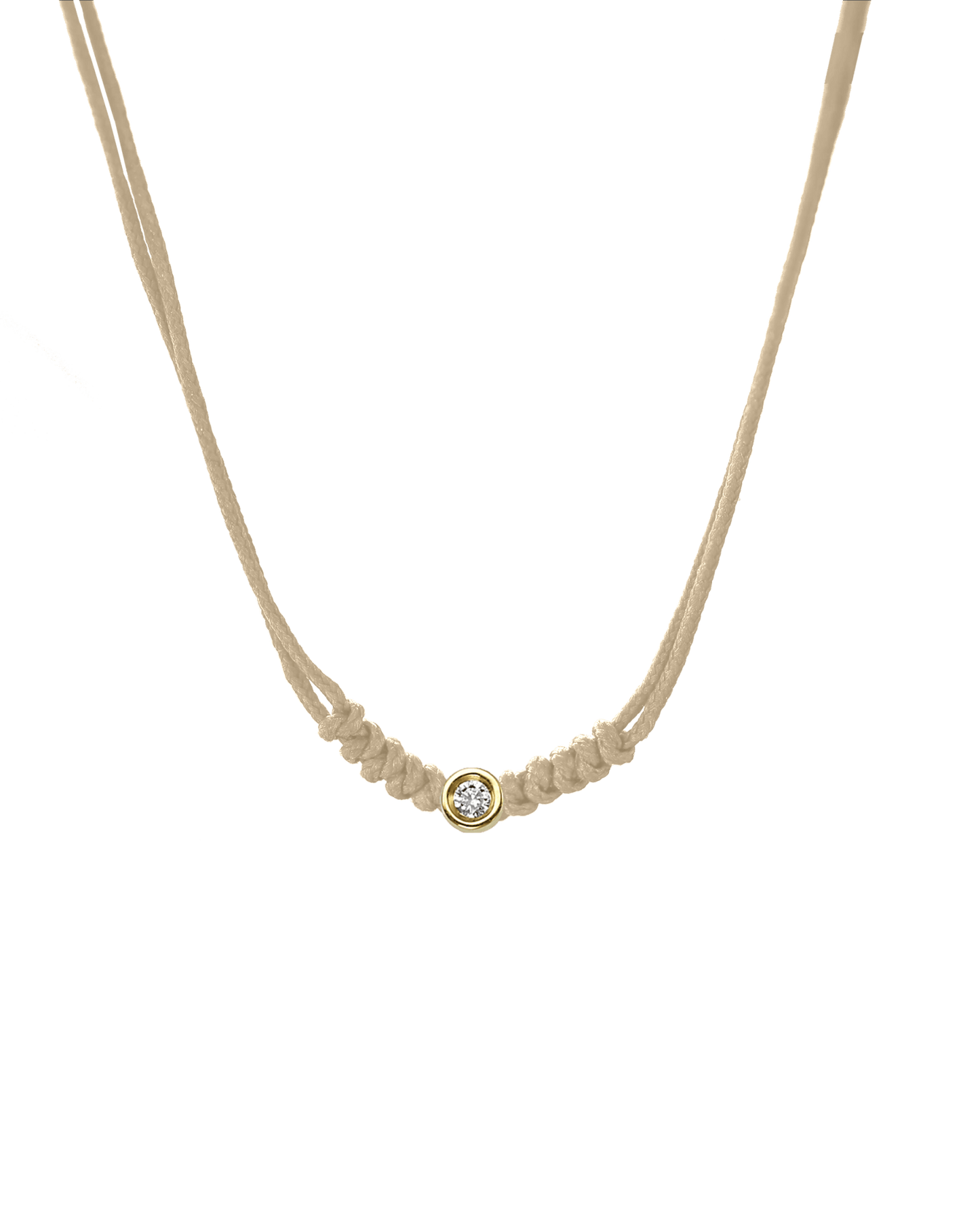 The String of Love Necklace - 14K Yellow Gold Necklaces 14K Solid Gold Beige Small: 0.03ct