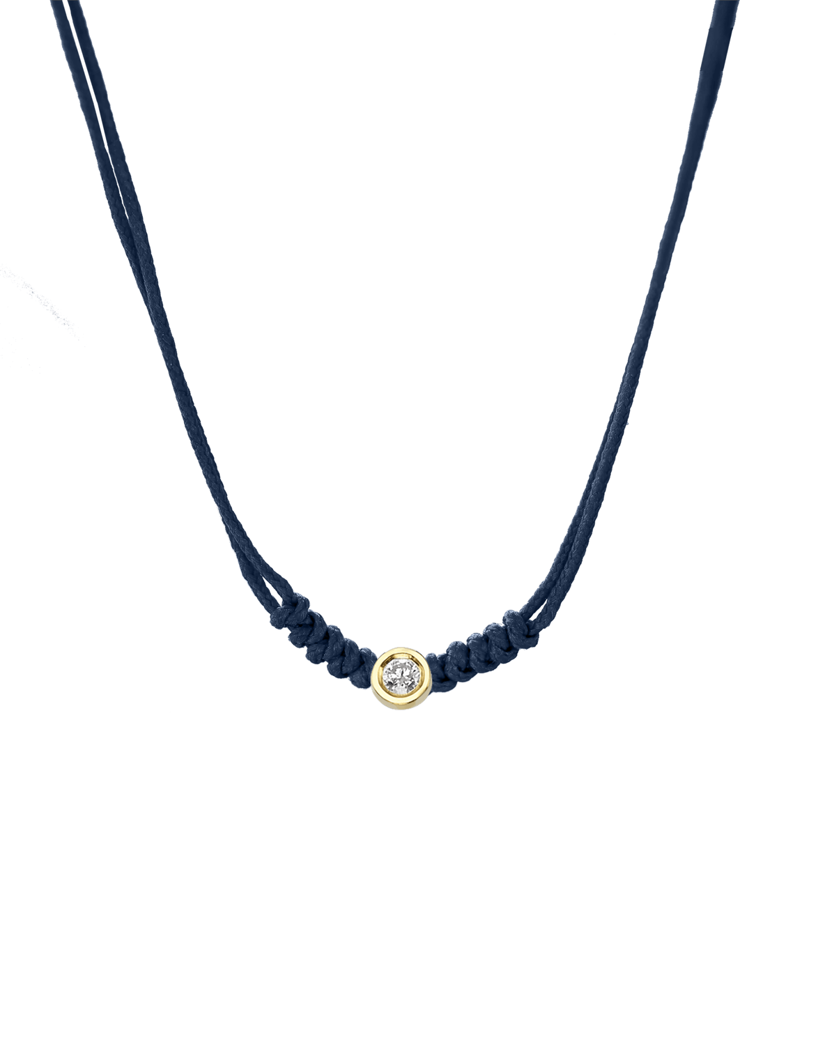 The String of Love Necklace - 14K Yellow Gold Necklaces 14K Solid Gold Navy Blue Medium: 0.04ct