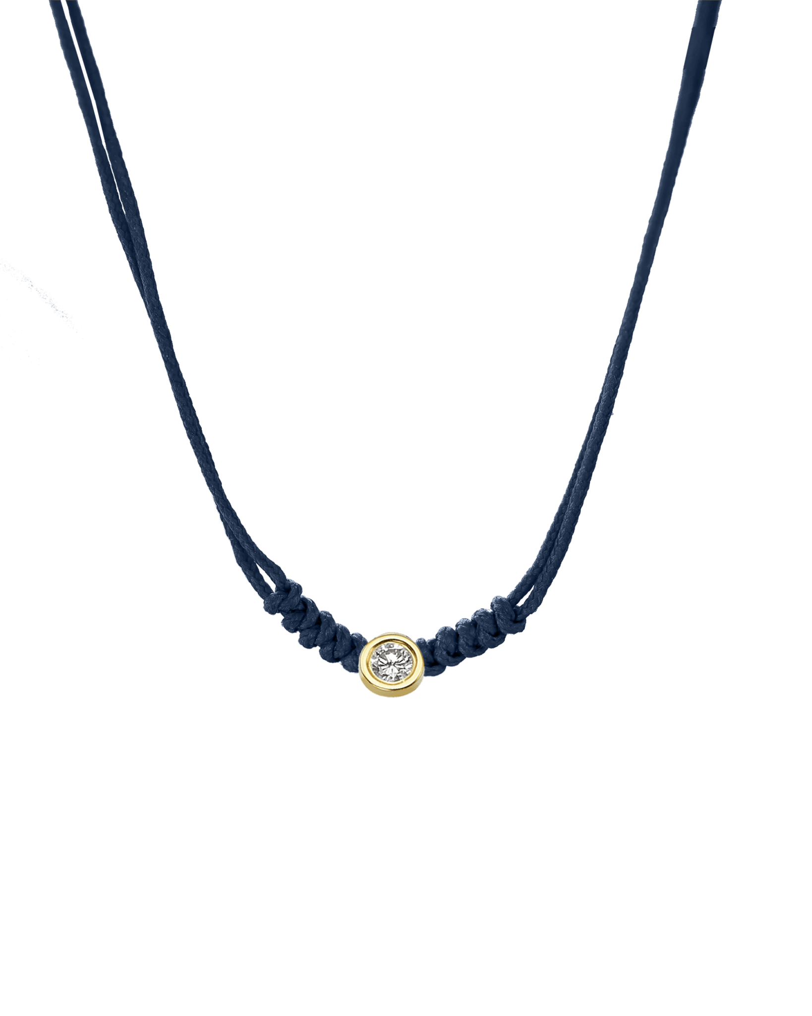 The String of Love Necklace - 14K Yellow Gold Necklaces 14K Solid Gold Navy Blue Large: 0.1ct