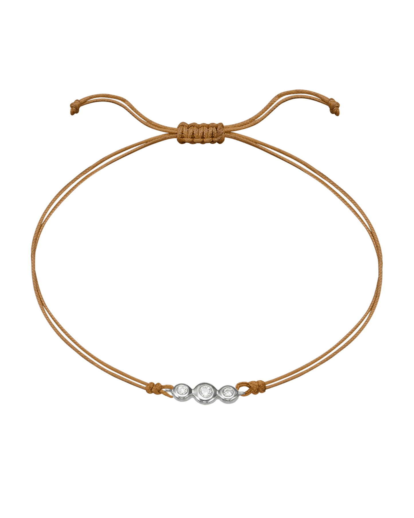 The Three of Us Diamond String of love - 14K White Gold Bracelet 14K Solid Gold Camel