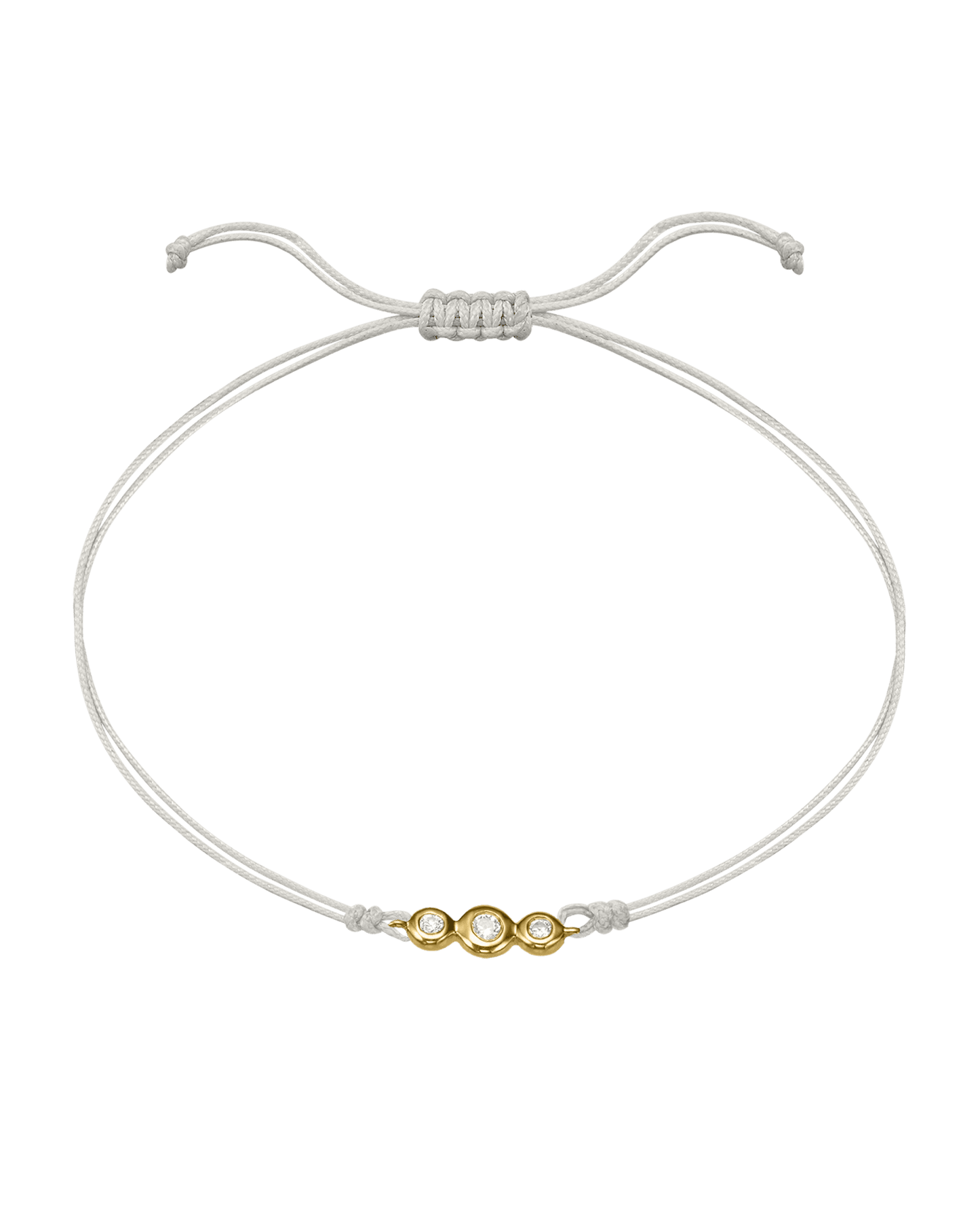 The Three of Us Diamond String of love - 14K Yellow Gold Bracelet 14K Solid Gold Pearl