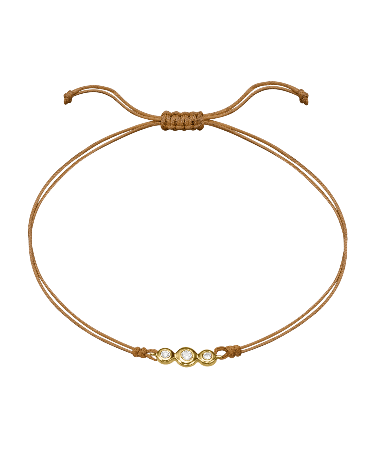 The Three of Us Diamond String of love - 14K Yellow Gold Bracelet 14K Solid Gold Camel