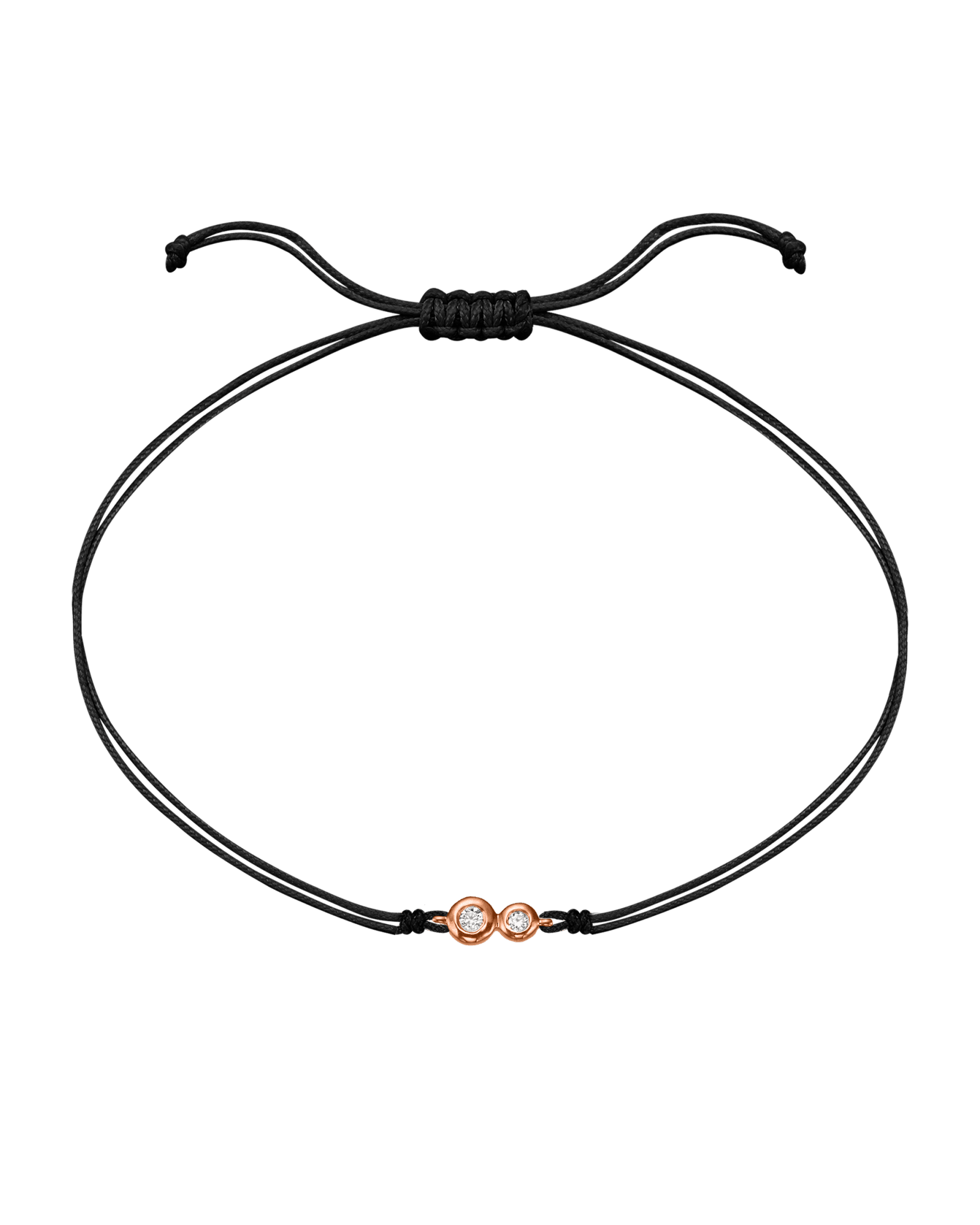 The Two of us Diamond String of love - 14K Rose Gold Bracelet 14K Solid Gold Black