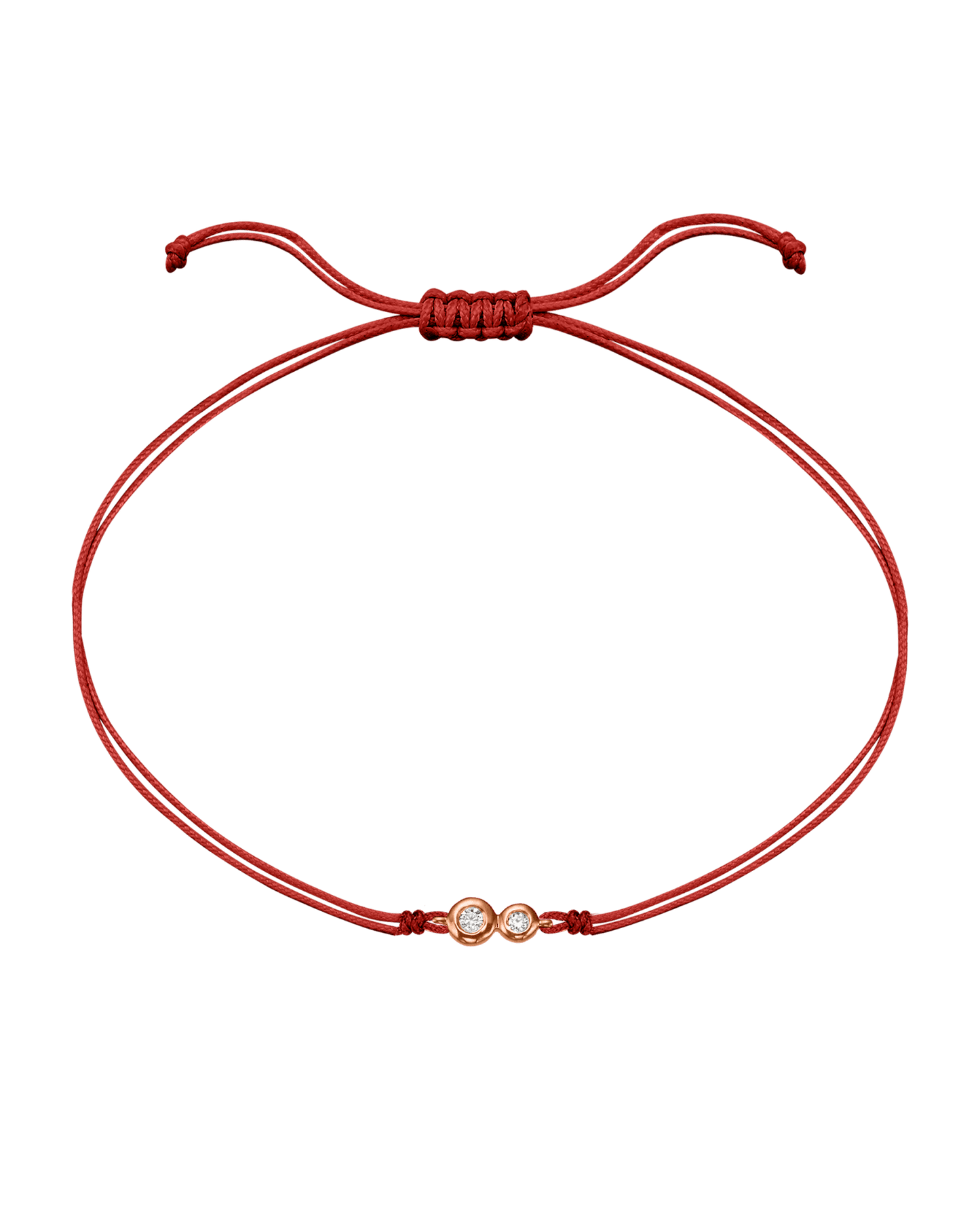 The Two of us Diamond String of love - 14K Rose Gold Bracelet 14K Solid Gold Red