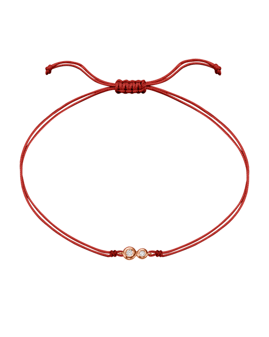 The Two of us Diamond String of love - 14K Rose Gold Bracelet 14K Solid Gold Red