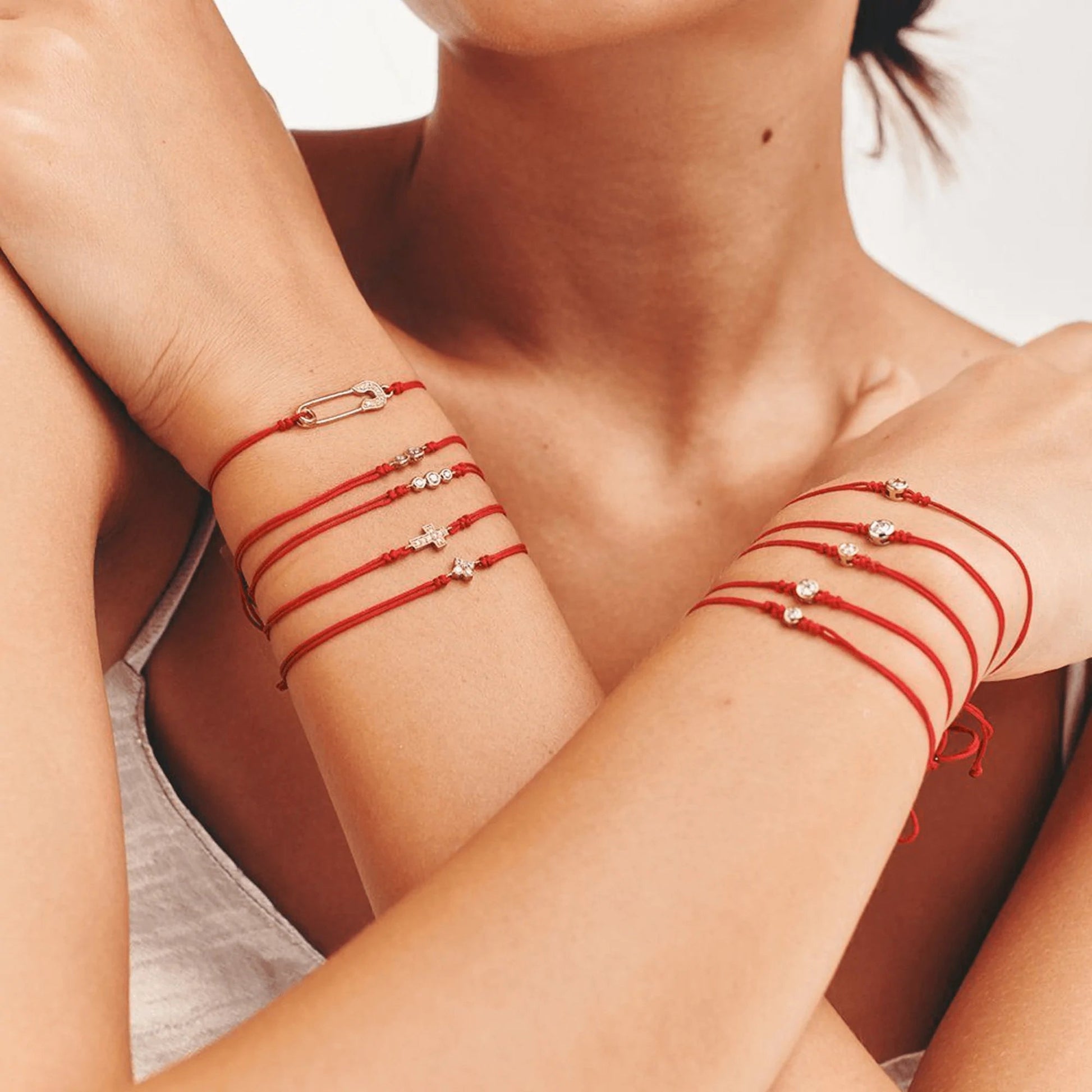 The Two of us Diamond String of love - 14K Rose Gold Bracelet 14K Solid Gold