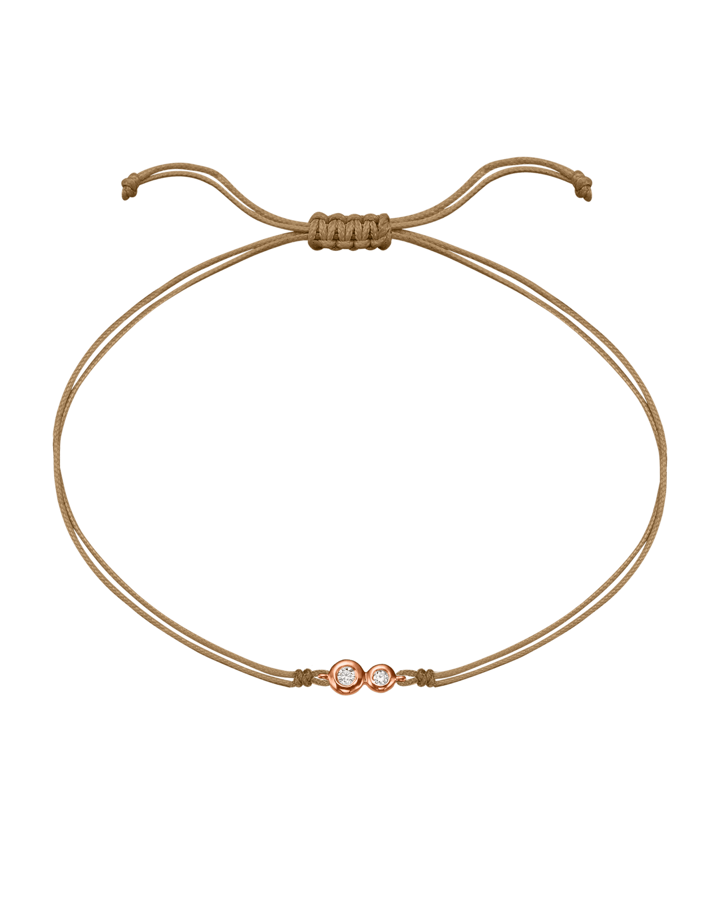 The Two of us Diamond String of love - 14K Rose Gold Bracelet 14K Solid Gold Camel