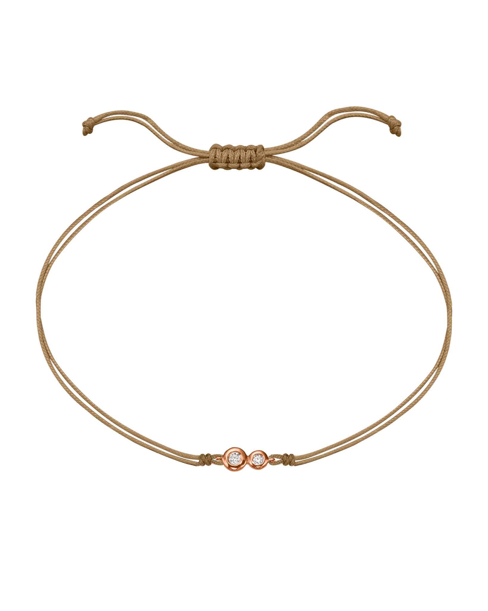 The Two of us Diamond String of love - 14K Rose Gold Bracelet 14K Solid Gold Camel