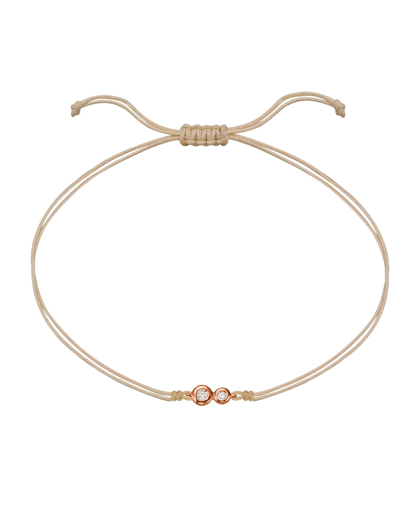 The Two of us Diamond String of love - 14K Rose Gold Bracelet 14K Solid Gold Beige