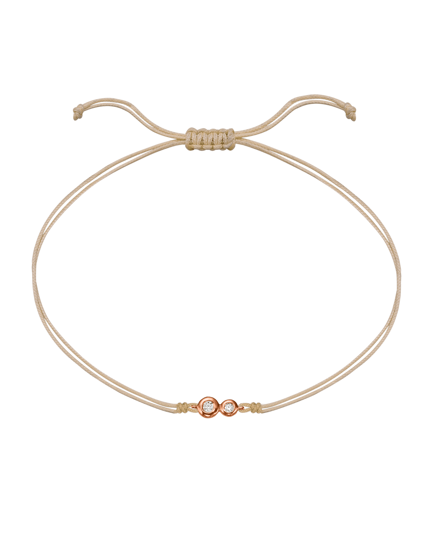The Two of us Diamond String of love - 14K Rose Gold Bracelet 14K Solid Gold Beige