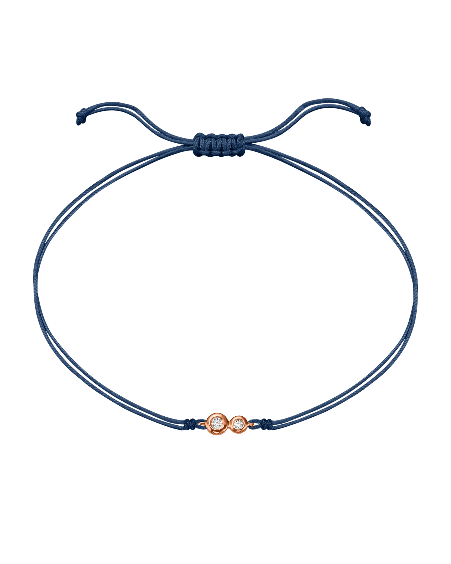 The Two of us Diamond String of love - 14K Rose Gold Bracelet 14K Solid Gold Indigo