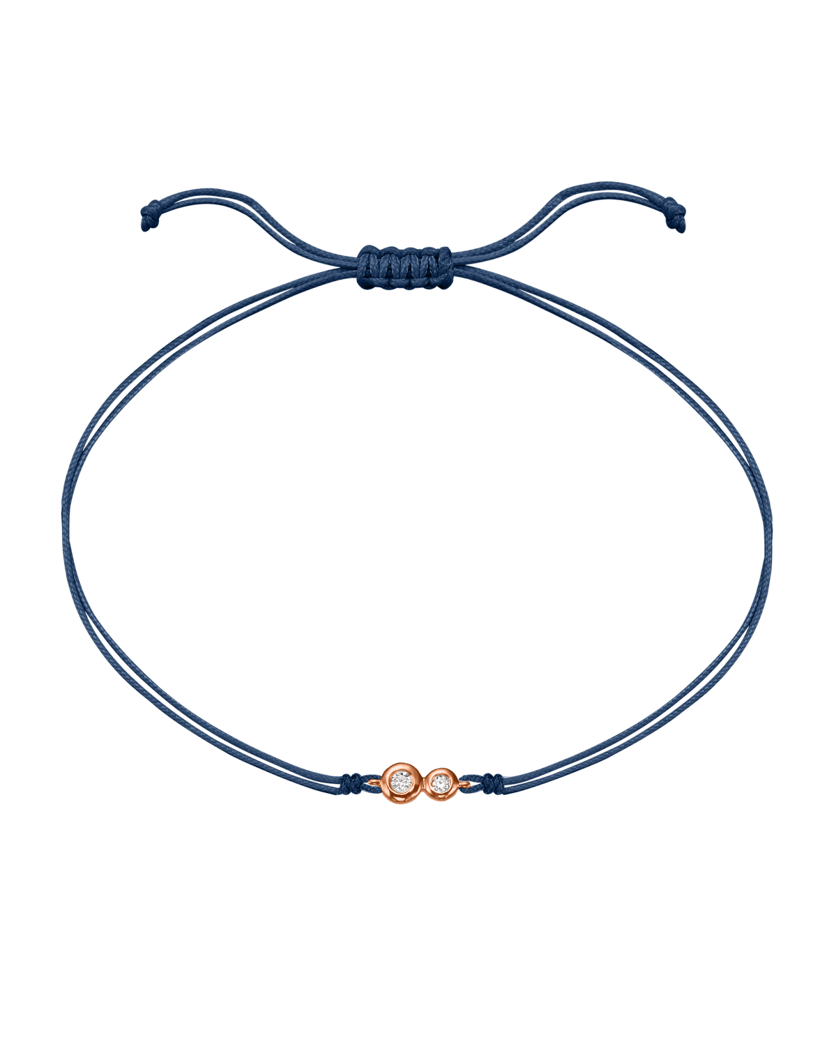 The Two of us Diamond String of love - 14K Rose Gold Bracelet 14K Solid Gold Indigo